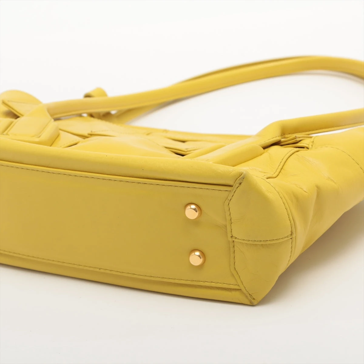 ✨美品✨ボッテガヴェネタ　ザ・アルコ　ハンドバッグ　ラバー　イエロー ラバー イエロー（黄色）系 BOTTEGA VENETA ARCO(ボッテガ