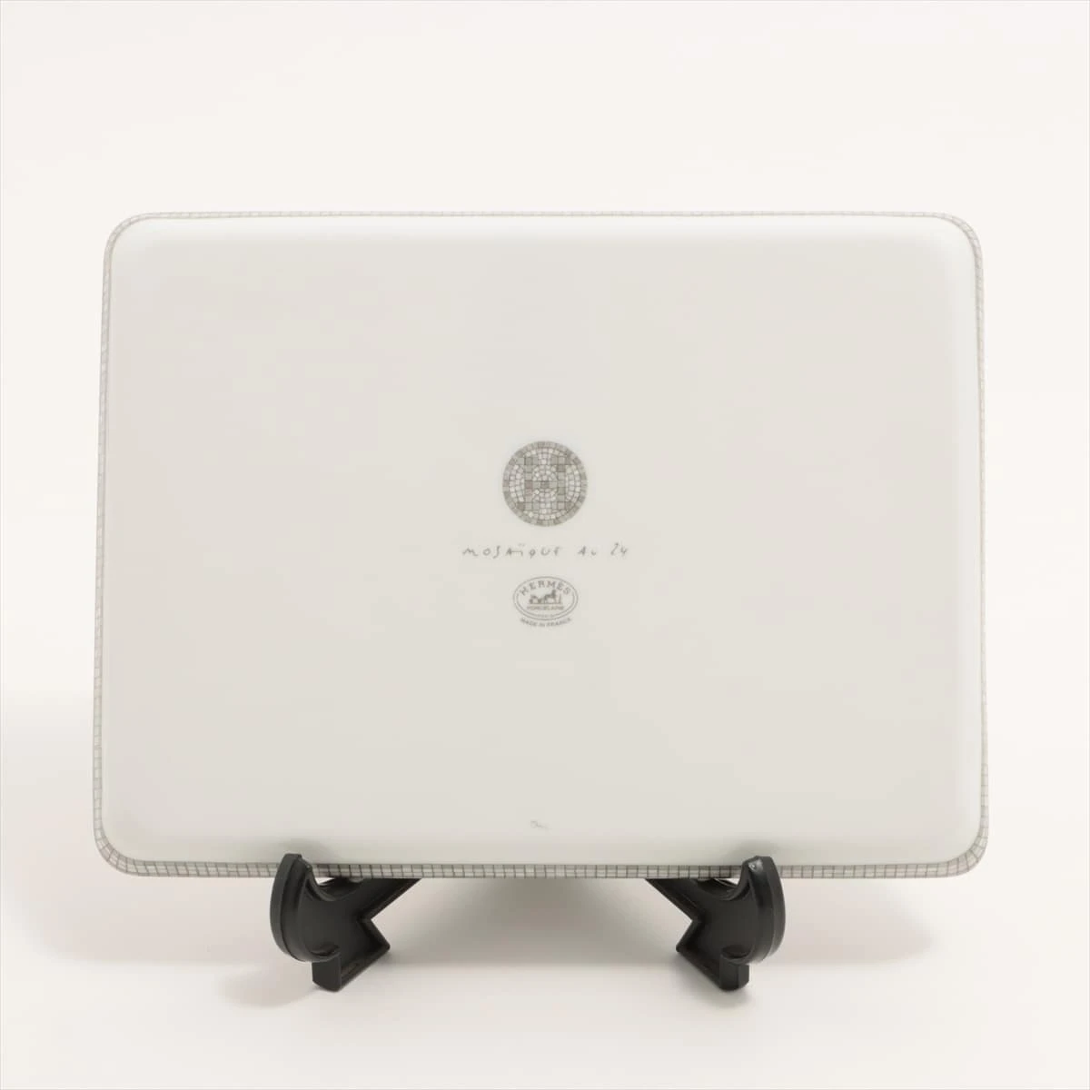 エルメス モザイク ヴァンキャトル プレート 陶器 グレー A1729565