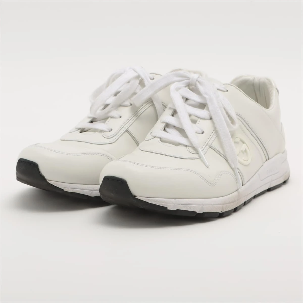 グッチ ダブルG レザー スニーカー 37 1/2 レディース ホワイト 426185  