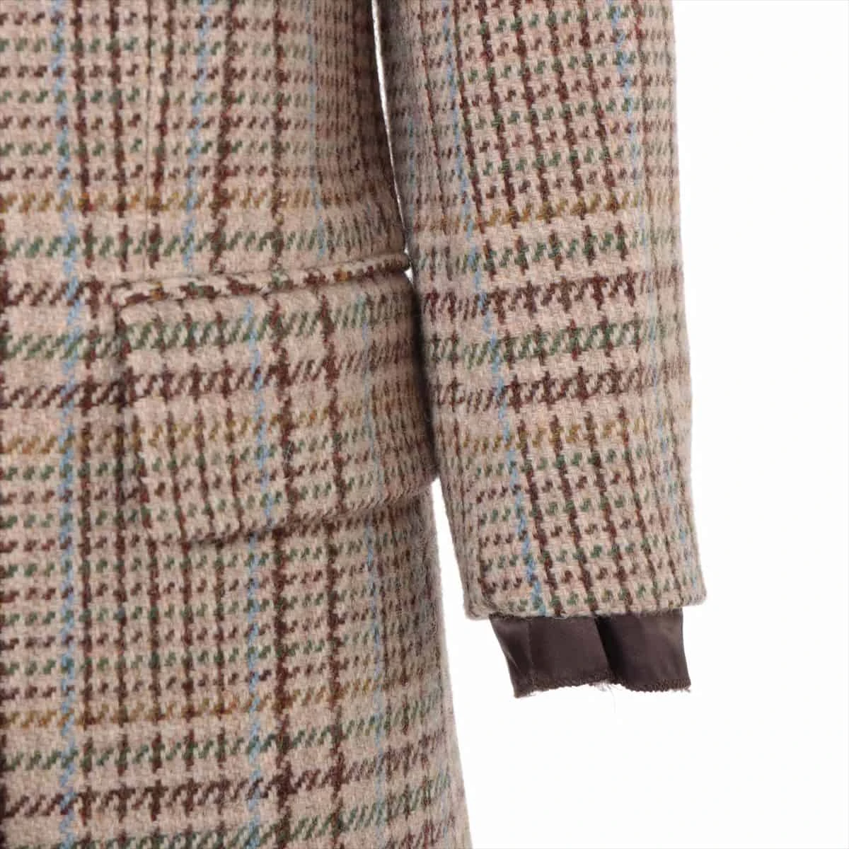 ミュウミュウ 22AW ウール ロングコート 38 レディース ベージュ