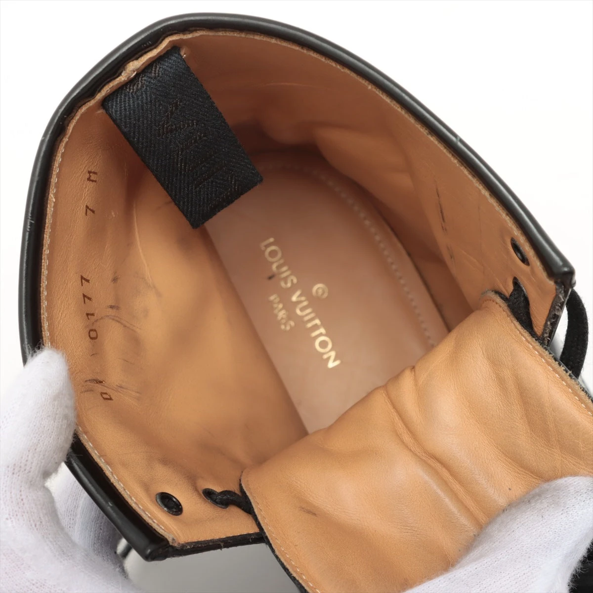 【値下げ】ヴィトンの革靴 ヴィトン 17年 レザー ブーツ 7M メンズ ブラック DI0177