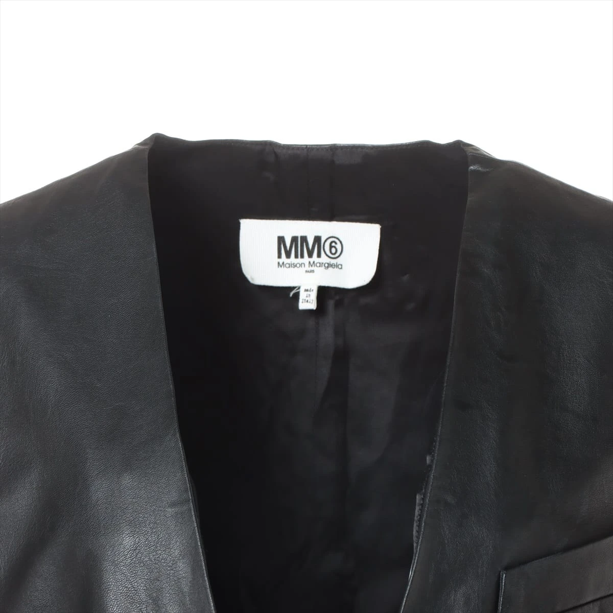MM6 フェイクレザー ノースリーブワンピース 36 レディース ブラック