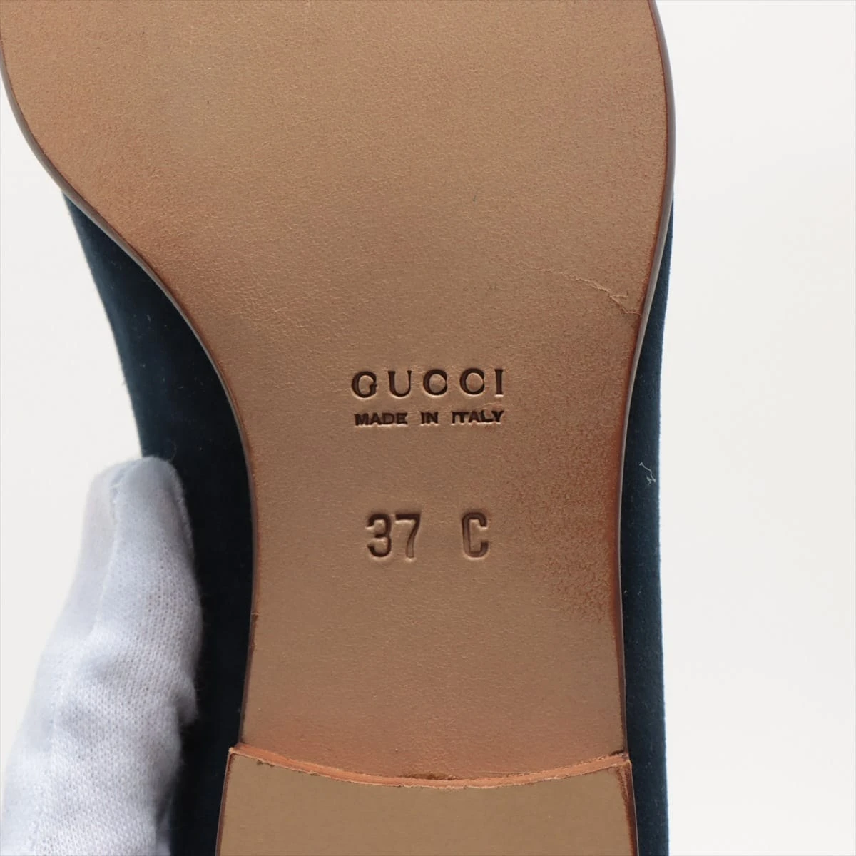 たまちゃん　グッチ　ローファー　ネイビー　バンブー　23 GUCCI グッチ バンブービット スエード ローファー ネイビー