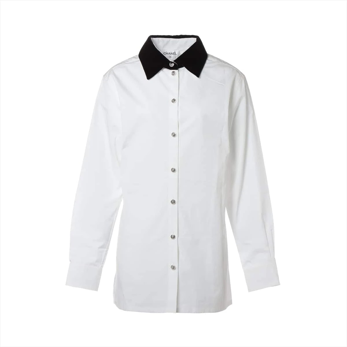 シャネル ホワイト クロップド丈 シャツ CHANEL クロップドトップスT
