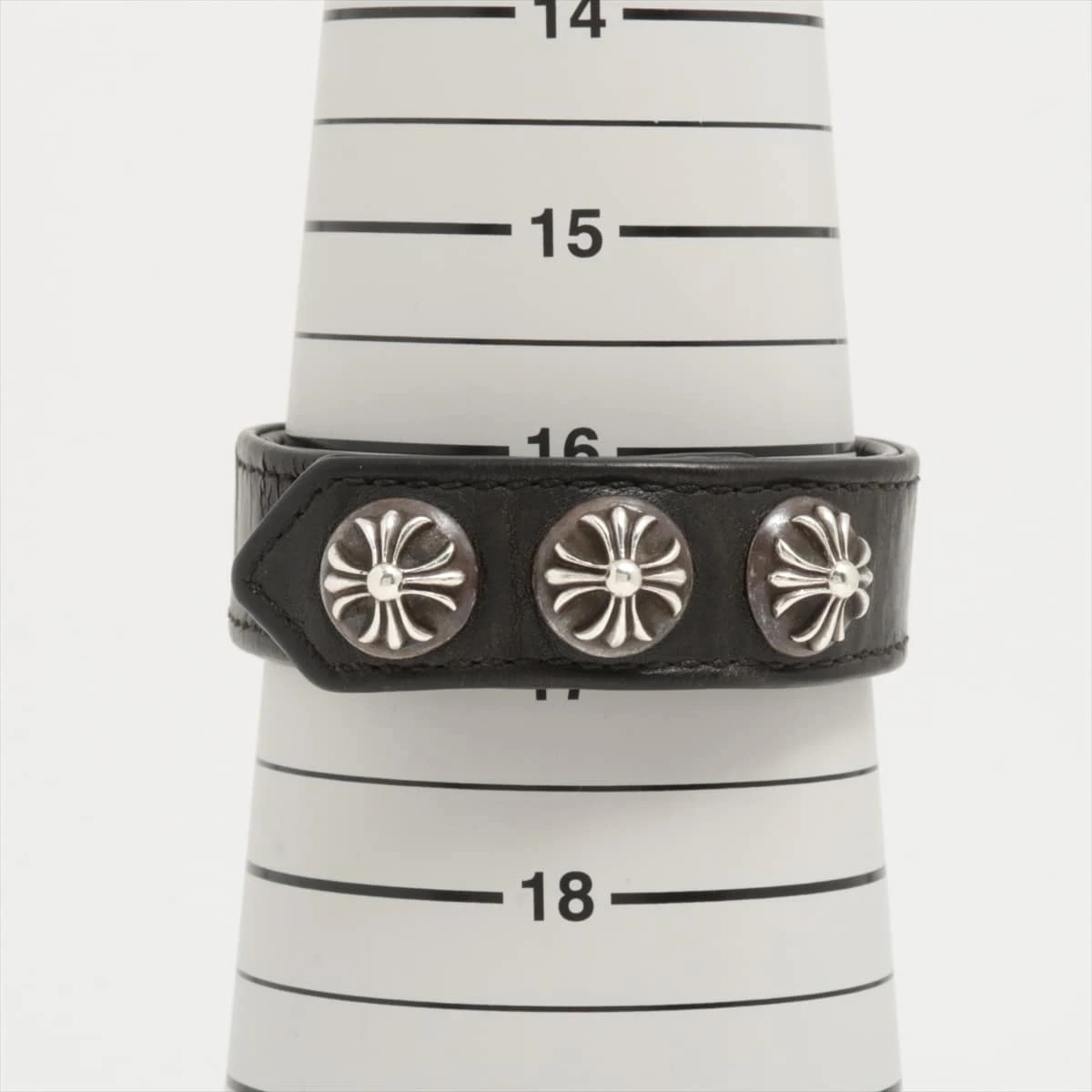 クロムハーツ 3ボタン2スナップ レザー ブレスレット【証明書付き】 CHROME HEARTS クロムハーツ Bracelet ブレスレット】3ボタン2