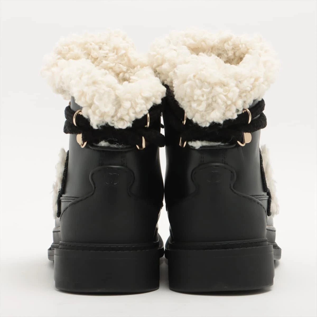 専用◆美品◆CHANEL シャネル　ムートンブーツ　ブラック　ココマーク CHANEL 極美品 シャネル 20B G35157 ココマーク金具 レース