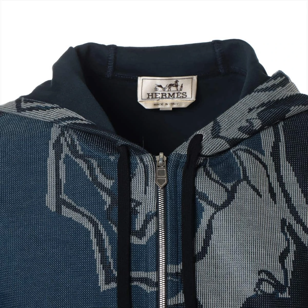 HERMES / ジップパーカー/XXL/コットン/NVY エルメス コットン パーカー XXL メンズ ネイビー ジップアップ