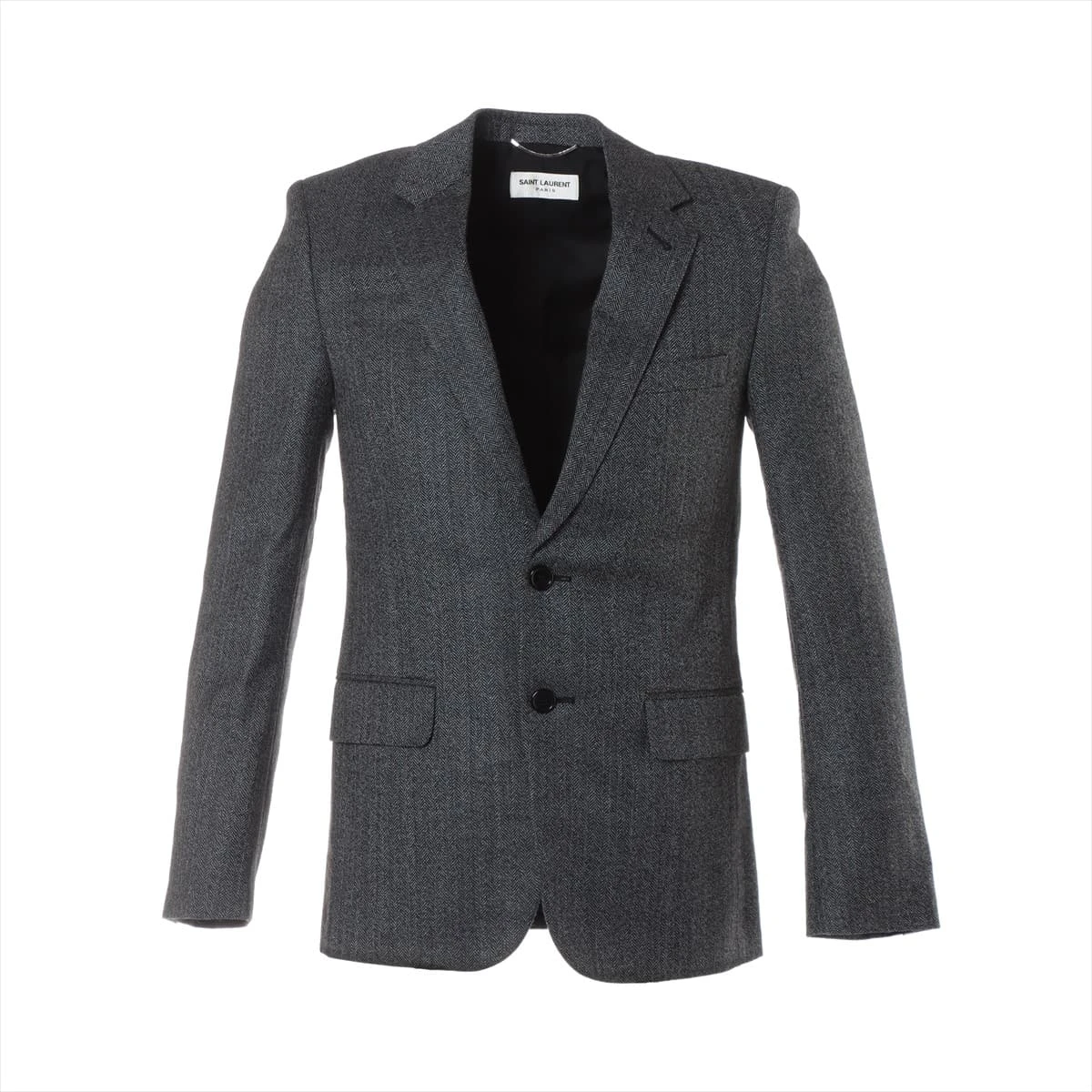 サンローランパリ 17年 コットン×ウール テーラードジャケット 42