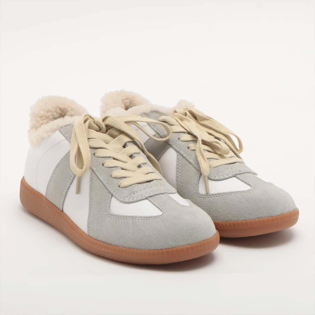 関税送料込 MAISON MARGIELA レザー スエード スニーカー MAISON MARGIELA レプリカレザー＆スエード スニーカー | NET-A