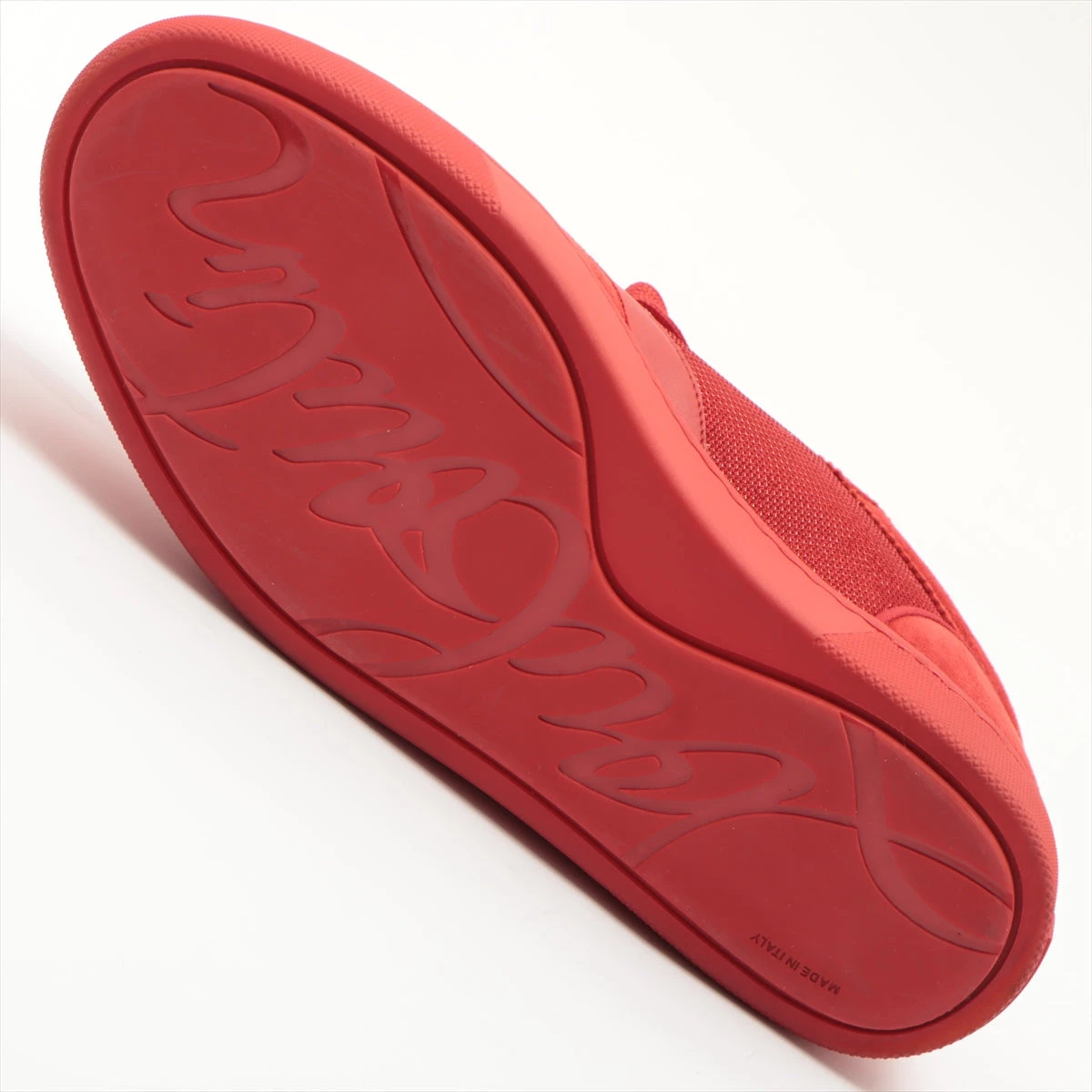 クリスチャンルブタン スエード×レザー スニーカー 41 メンズ レッド