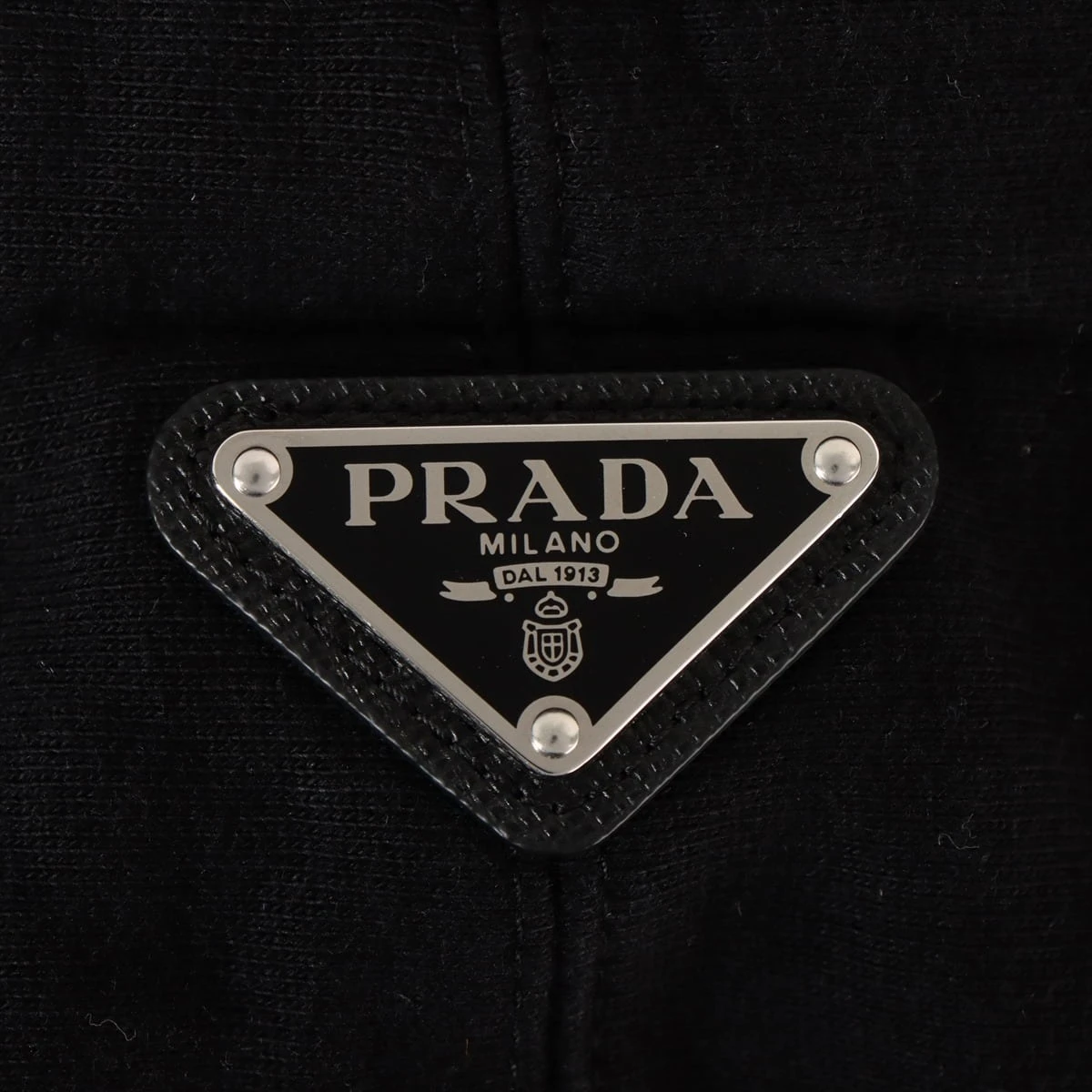 プラダ 22SS コットン パーカー XS メンズ ブラック UJL13A 三角