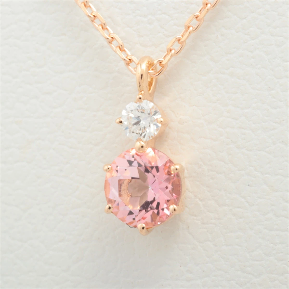 4℃ ダイヤ ピンクサファイア ネックレス K18(PG) 1.3g EF027287