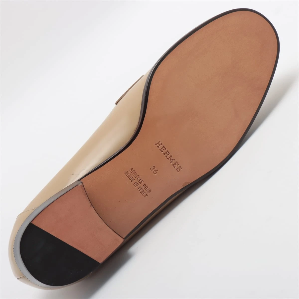 HERMES ベージュ　キャメル　 ローファー レザー　38 24.5㎝ HERMES ベージュ キャメル ローファー レザー 38 24.5㎝ HERMES