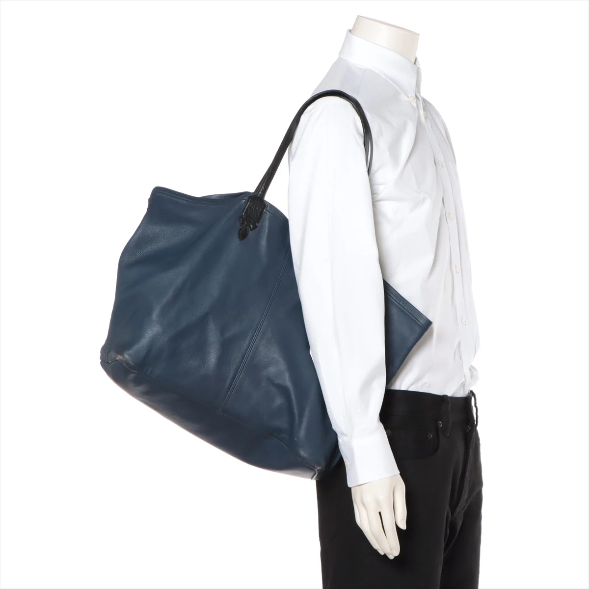 クロムハーツ　レザー　トートバッグ　ルシール　希少カラー クロムハーツ ルシール トートバッグ レザー ネイビー A1201495｜中古