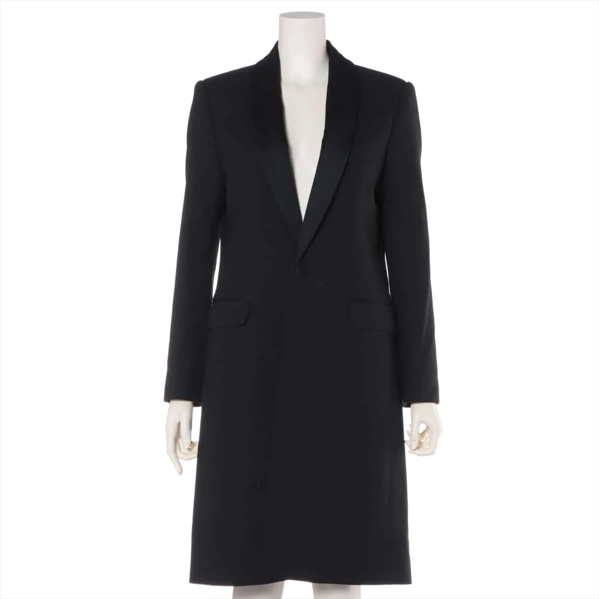 セリーヌ 19SS ウール チェスターコート 36 レディース ブラック