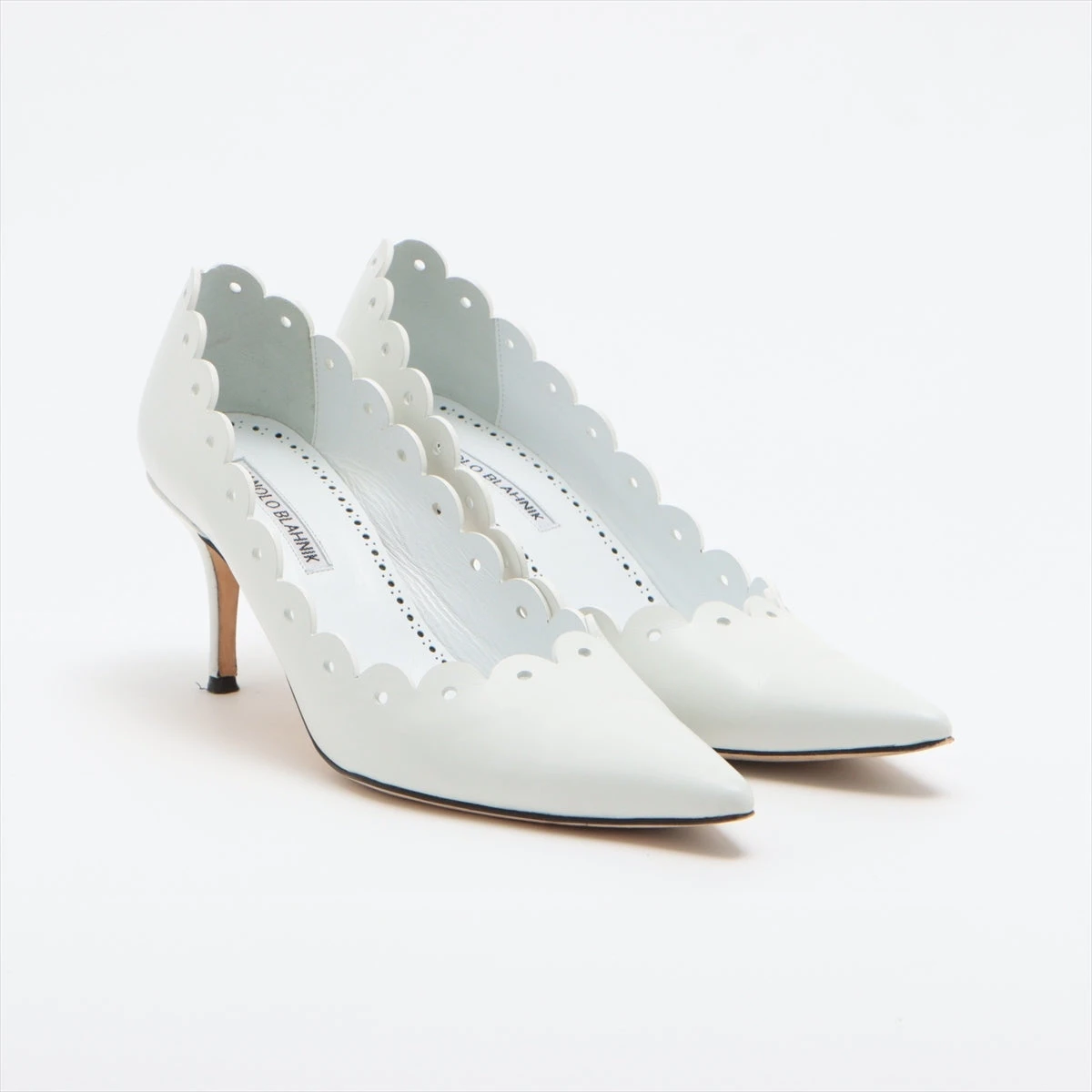 マノロブラニク レザー パンプス 36 1/2 レディース ホワイト