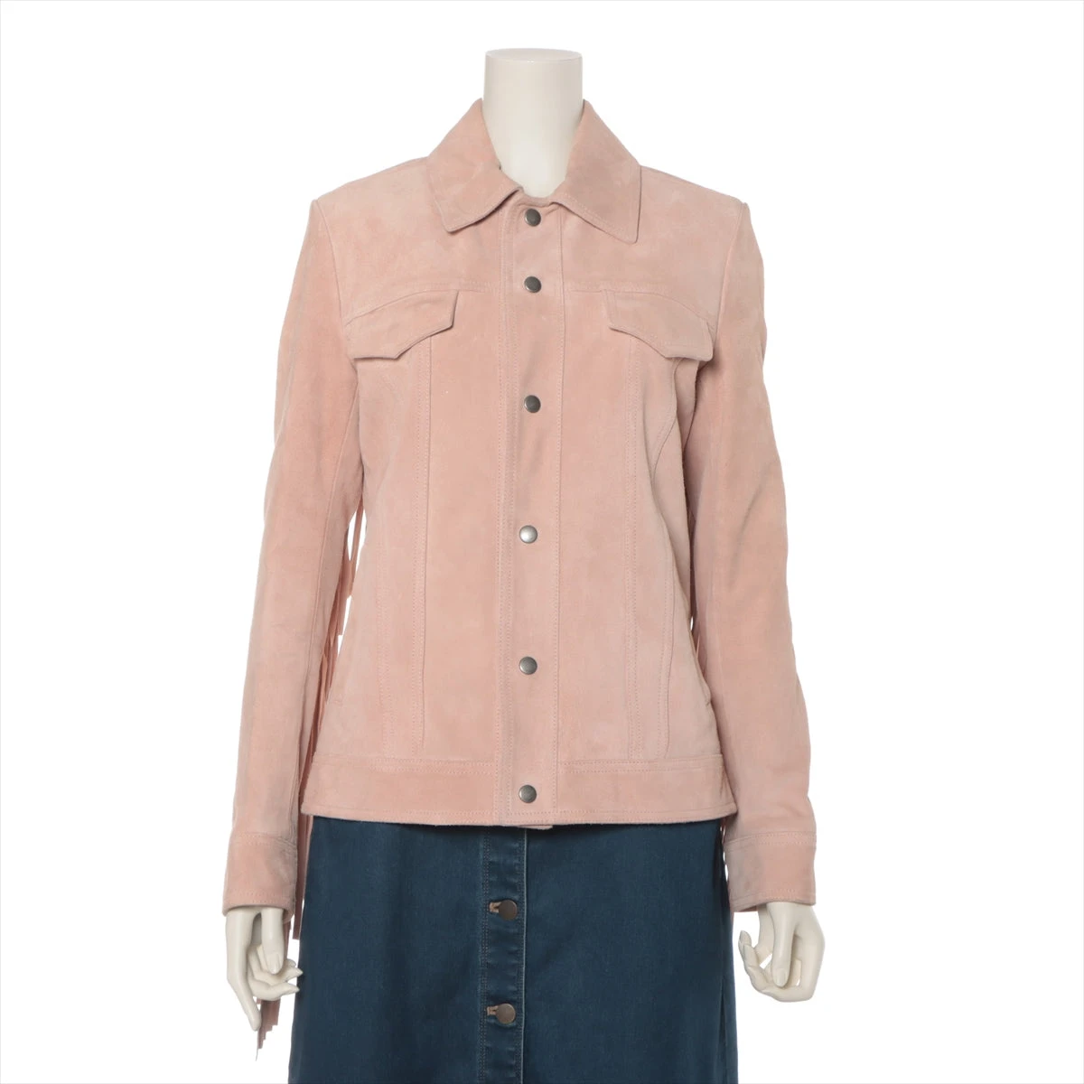サンローランパリ 19年 カーフ レザージャケット F34 ピンク
