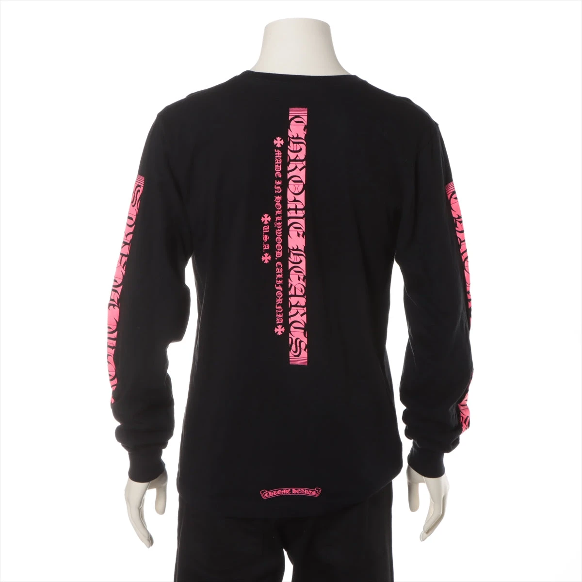 クロムハーツ ロングTシャツ コットン M ブラック×ピンク