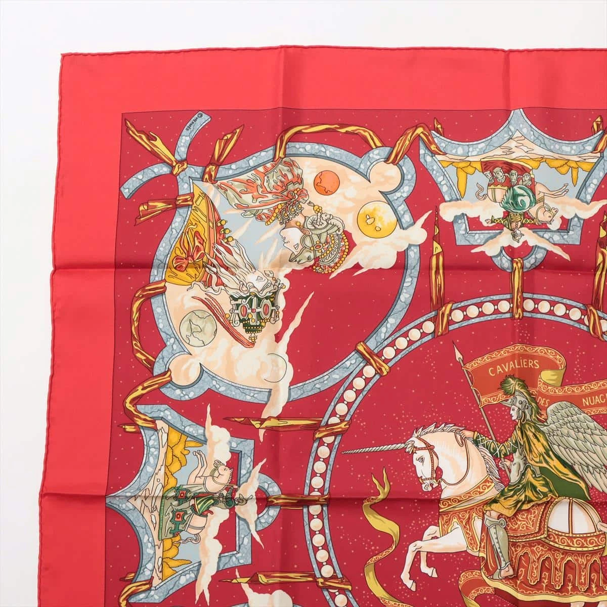 エルメス　HERMES　スカーフ　カレ90　雲の騎士 HERMES エルメス カレ 90 CAVALIERS DES NUAGES 雲の騎士