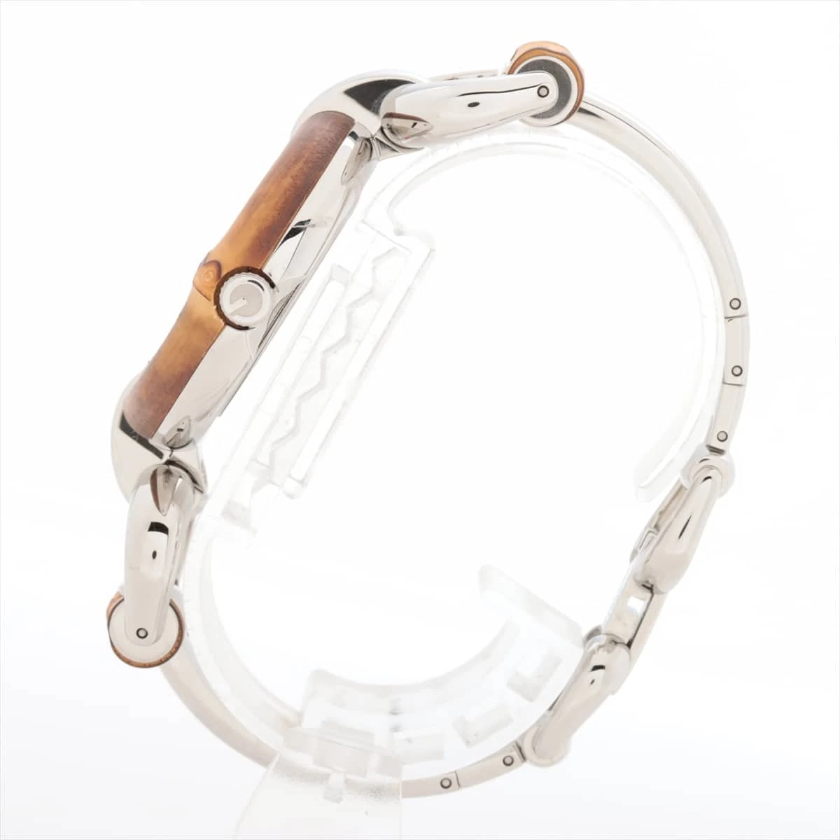 GUCCI QZ 1500 バングルウォッチ　シルバー GUCCI グッチ 1500L バングルウォッチ シェル文字盤 SS/QZ 1P
