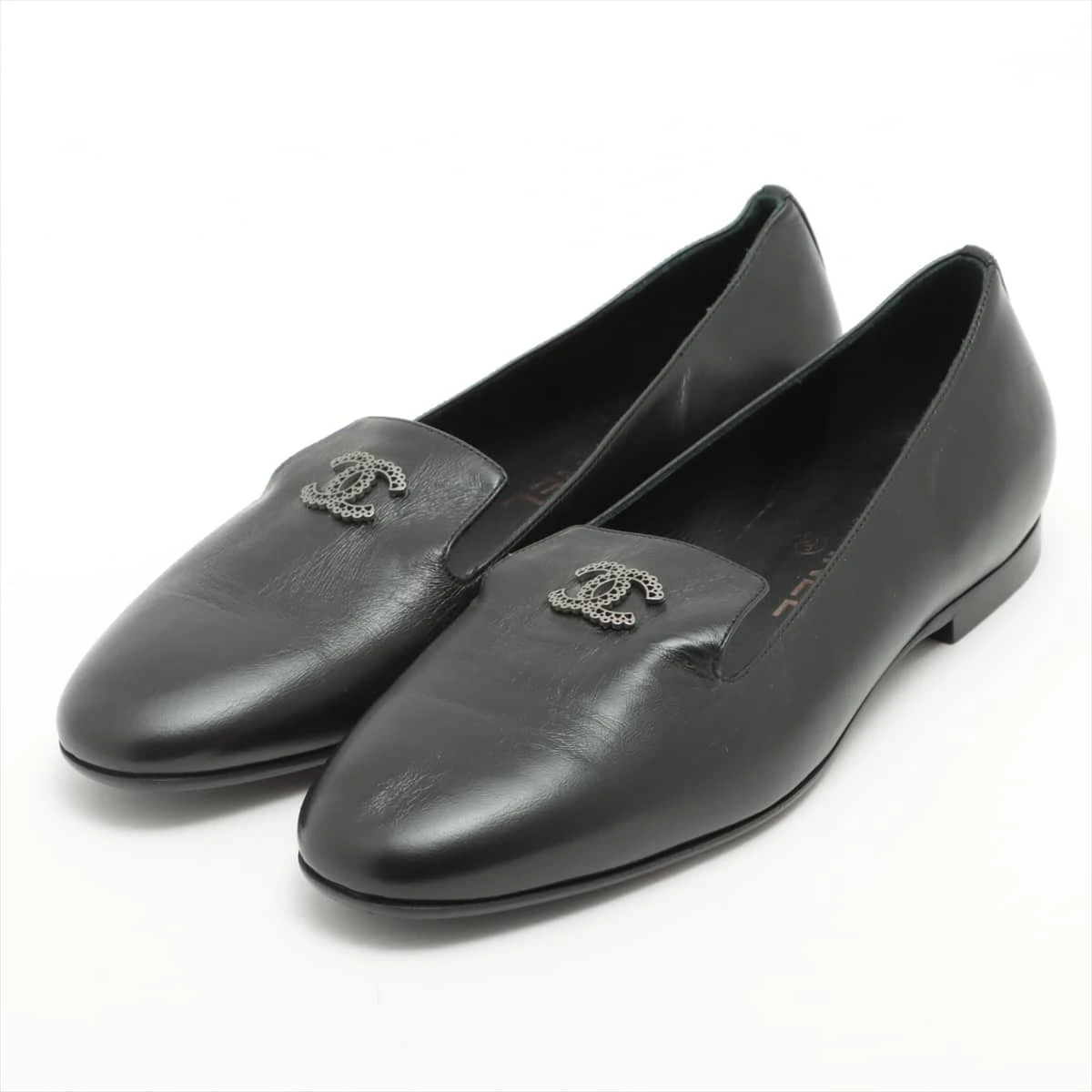1LS02_美品 シャネル フラットパンプス 黒 36 シャネル バレエシューズ フラット 36 ブラック 黒 1LS02_美品