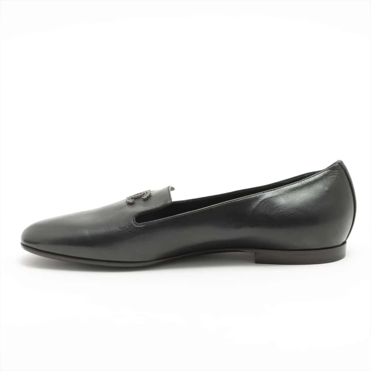 シャネル ココマーク レザー フラットパンプス 36 レディース ブラック