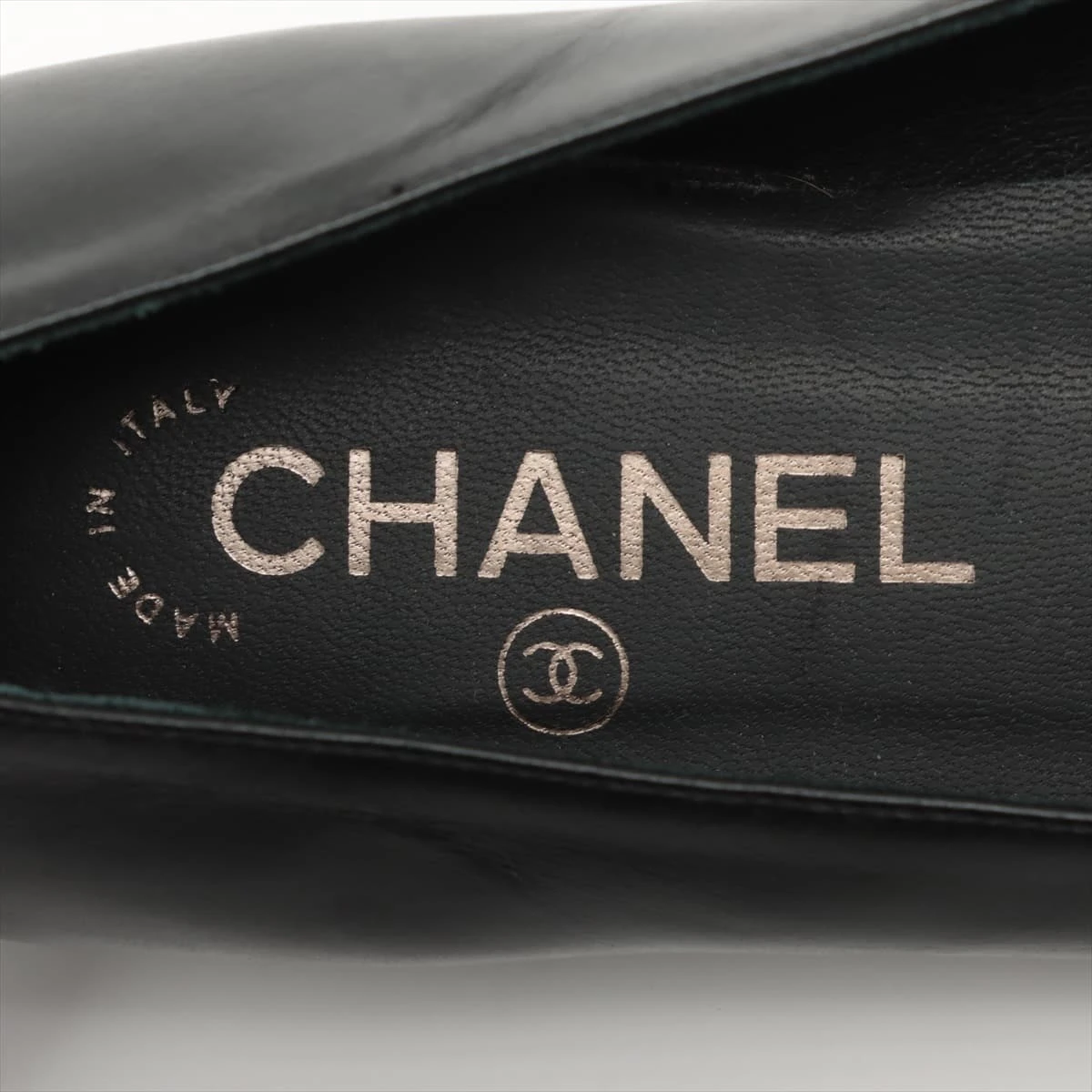 シャネル ココマーク レザー フラットパンプス 36 レディース ブラック