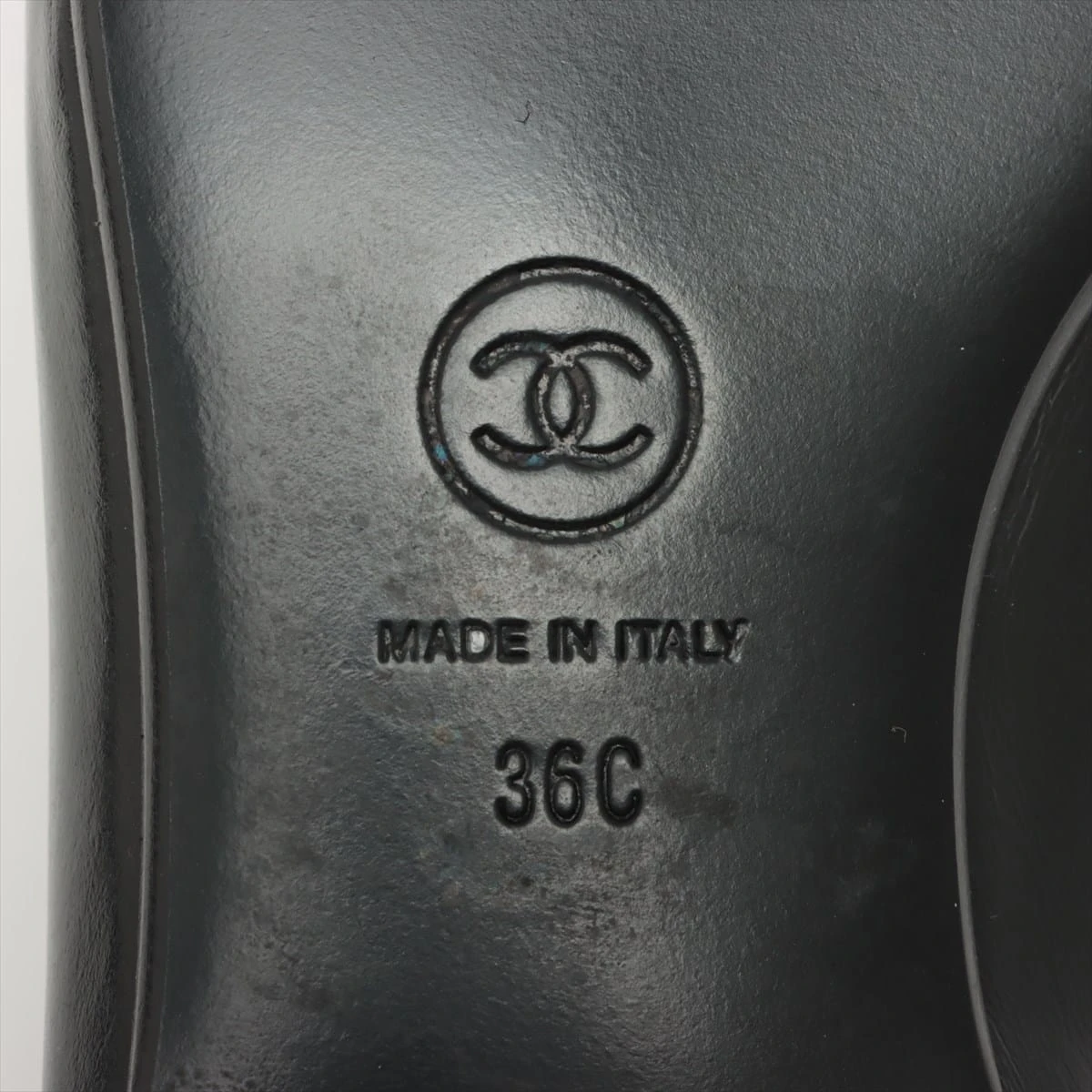 シャネル ココマーク レザー フラットパンプス 36 レディース ブラック