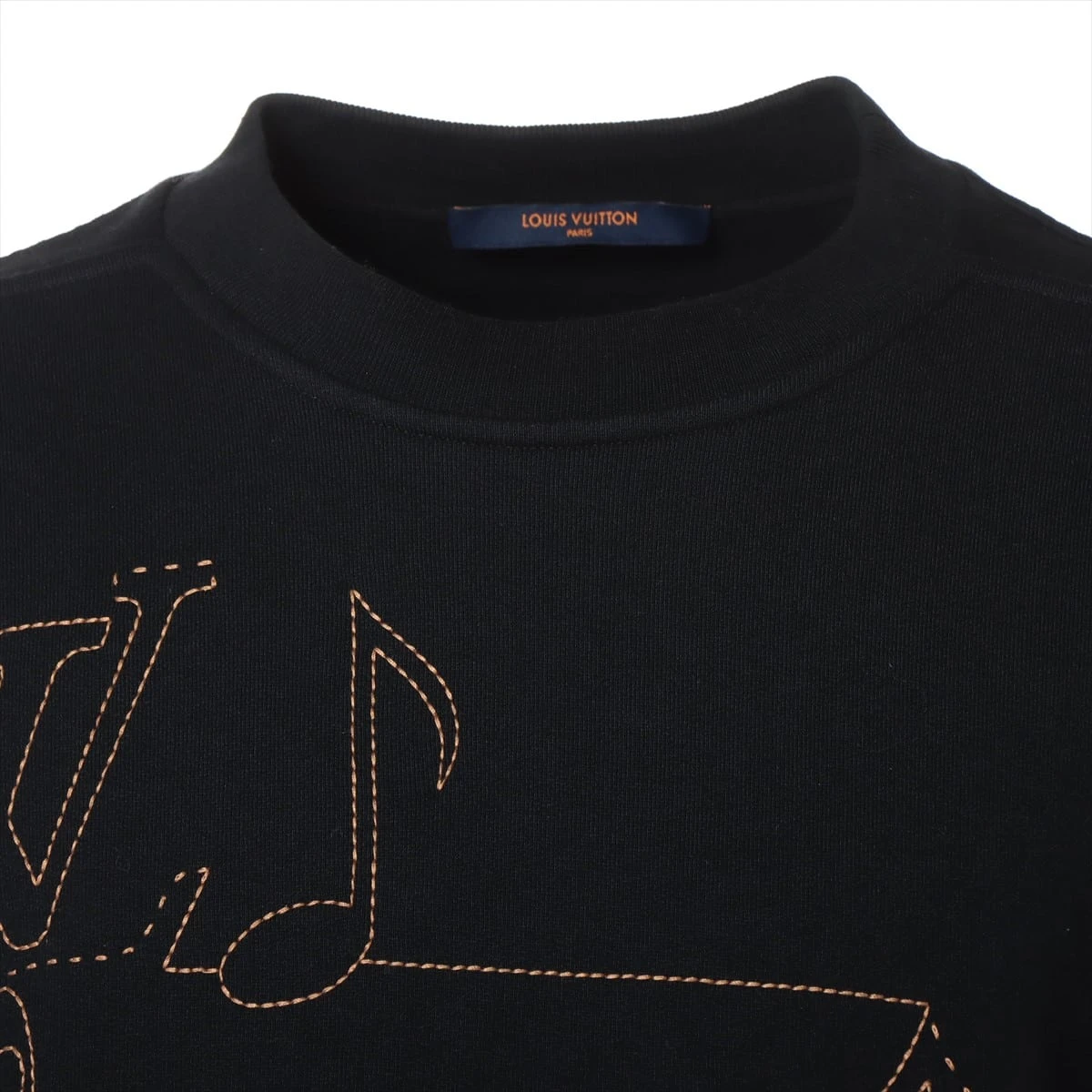 ヴィトン 23SS コットン スウェット L メンズ ブラック