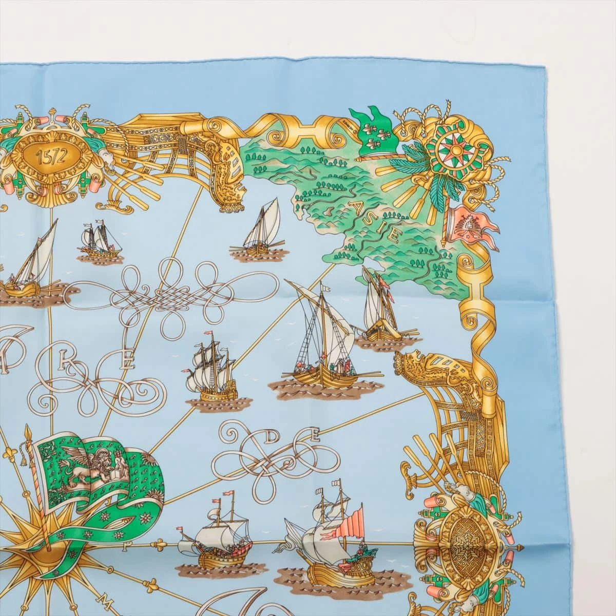 エルメス カレ90 VOILES DE LUMIERE 光の帆船 スカーフ シルク