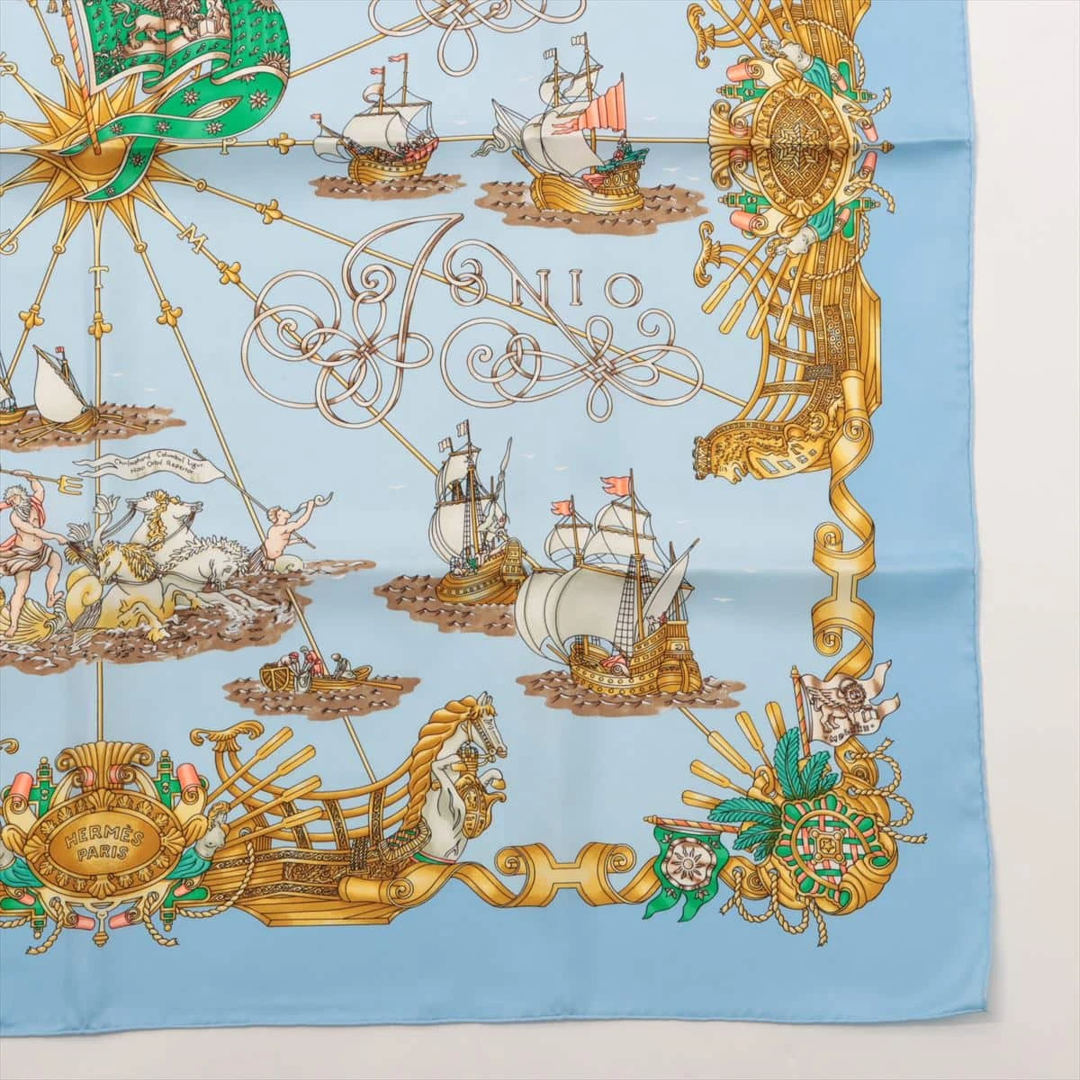 エルメス HERMES/スカーフ カレ90 光の帆船 VOILES DE LUMIERE