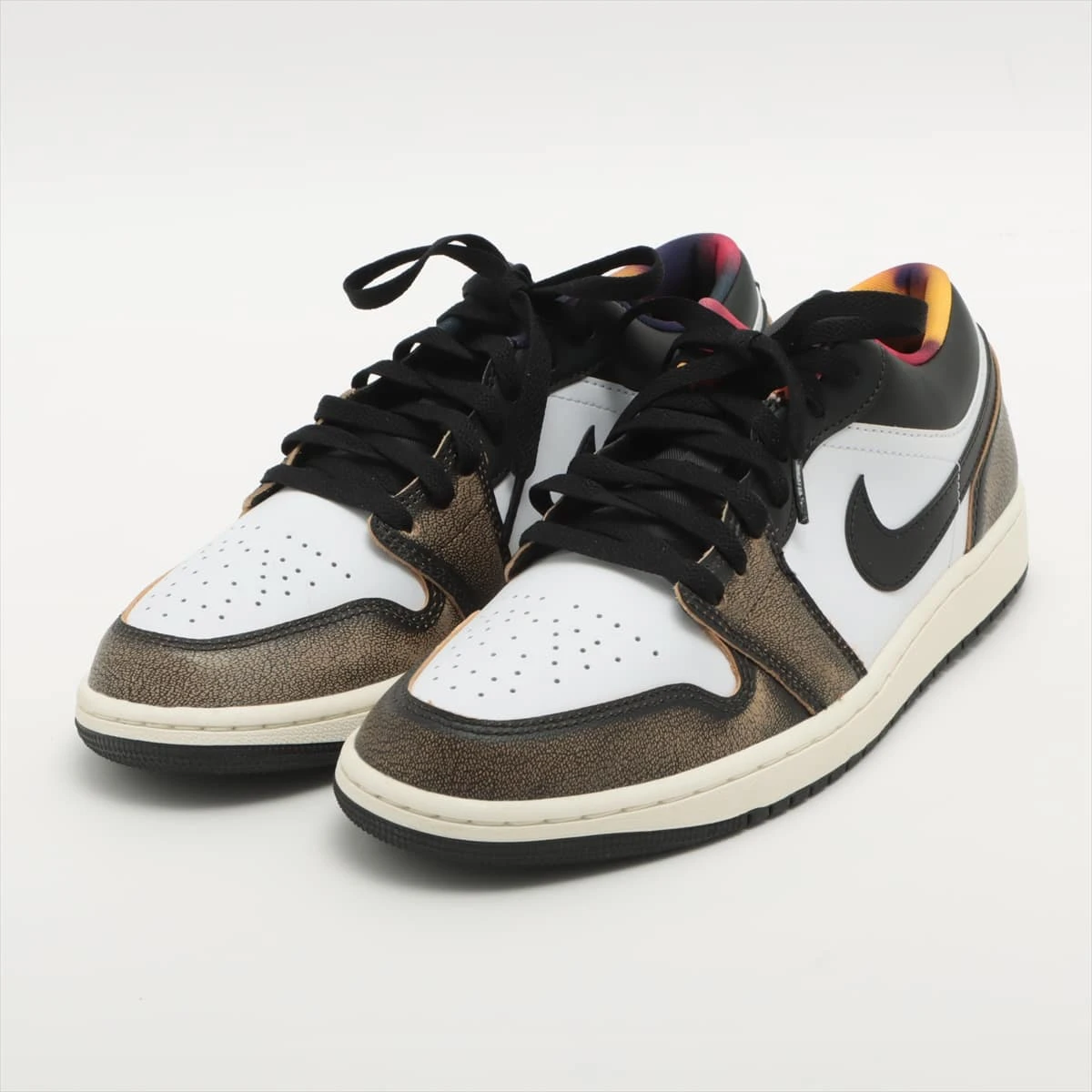 Nike Air Jordan 1 Low ホワイト/ブラウン27.5cm ナイキ レザー スニーカー 27.5cm メンズ ホワイト×ブラウン