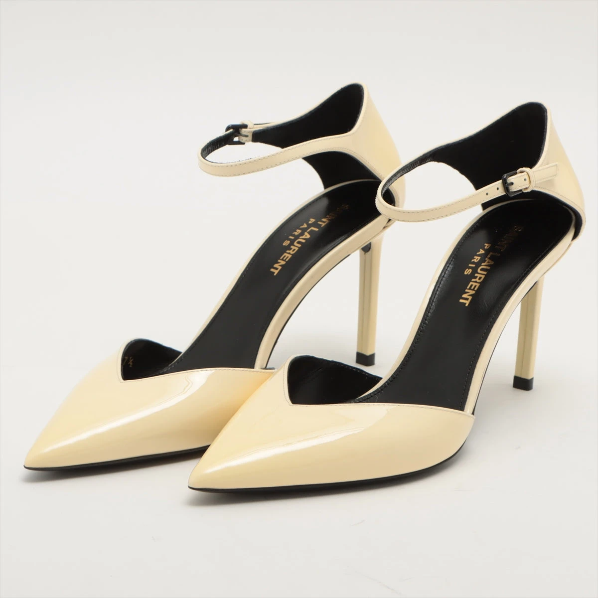 SAINT LAURENT【サンローラン】ブラウン パンプス オピウム パンプス（ゴールドトーン ヒール/パテントレザー