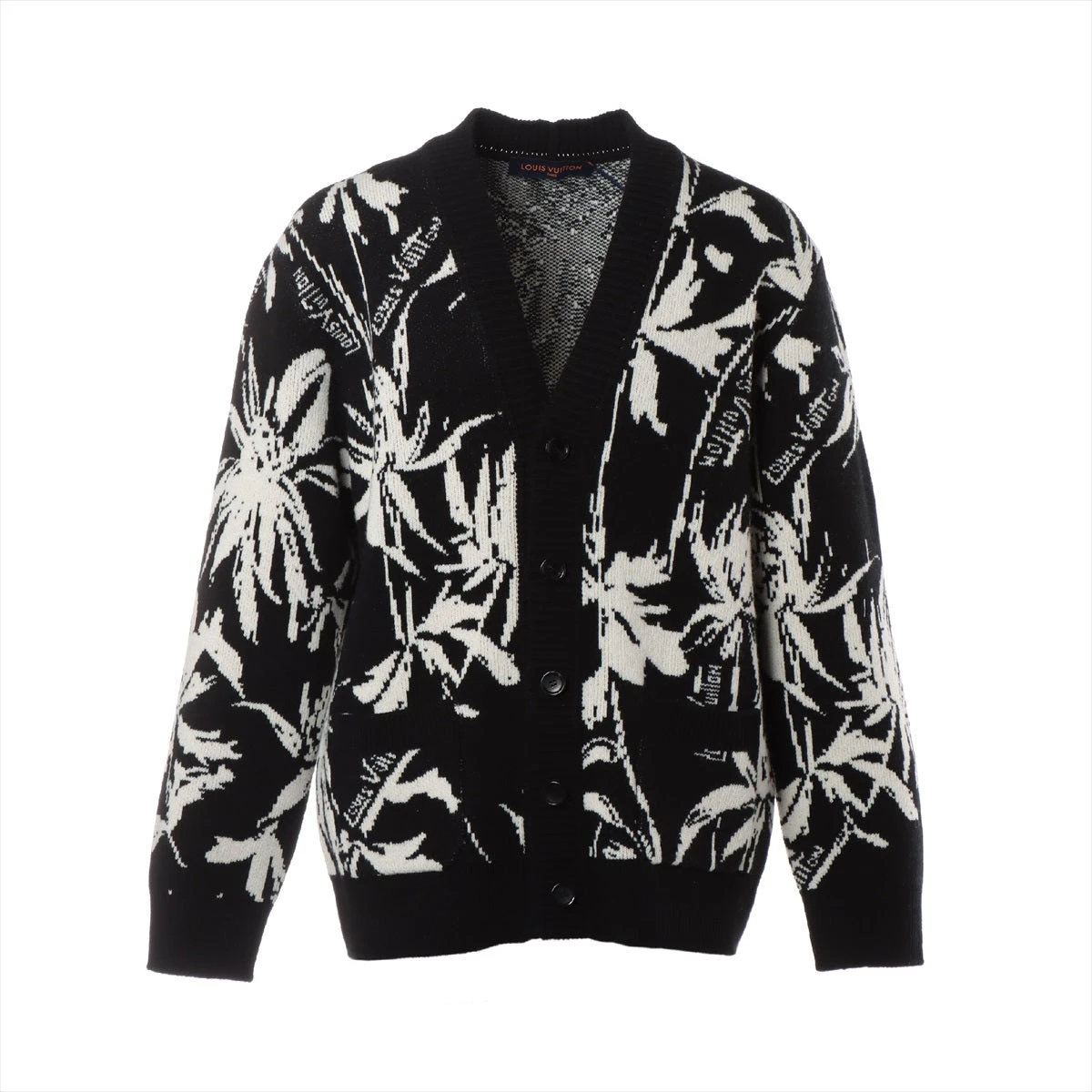 VALENTINO ブラックウールカーディガン　(ハンガー付き) 小さいサイズ]ラムウールVネックカーディガン(カーディガン