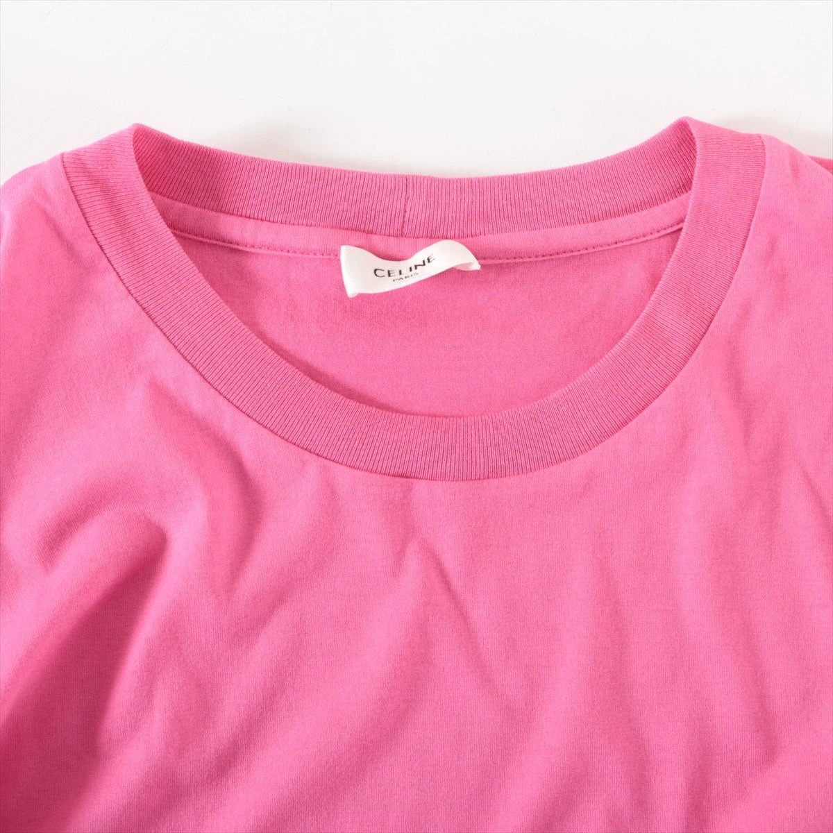 セリーヌ 21SS コットン Tシャツ L メンズ ピンク ロゴプリント