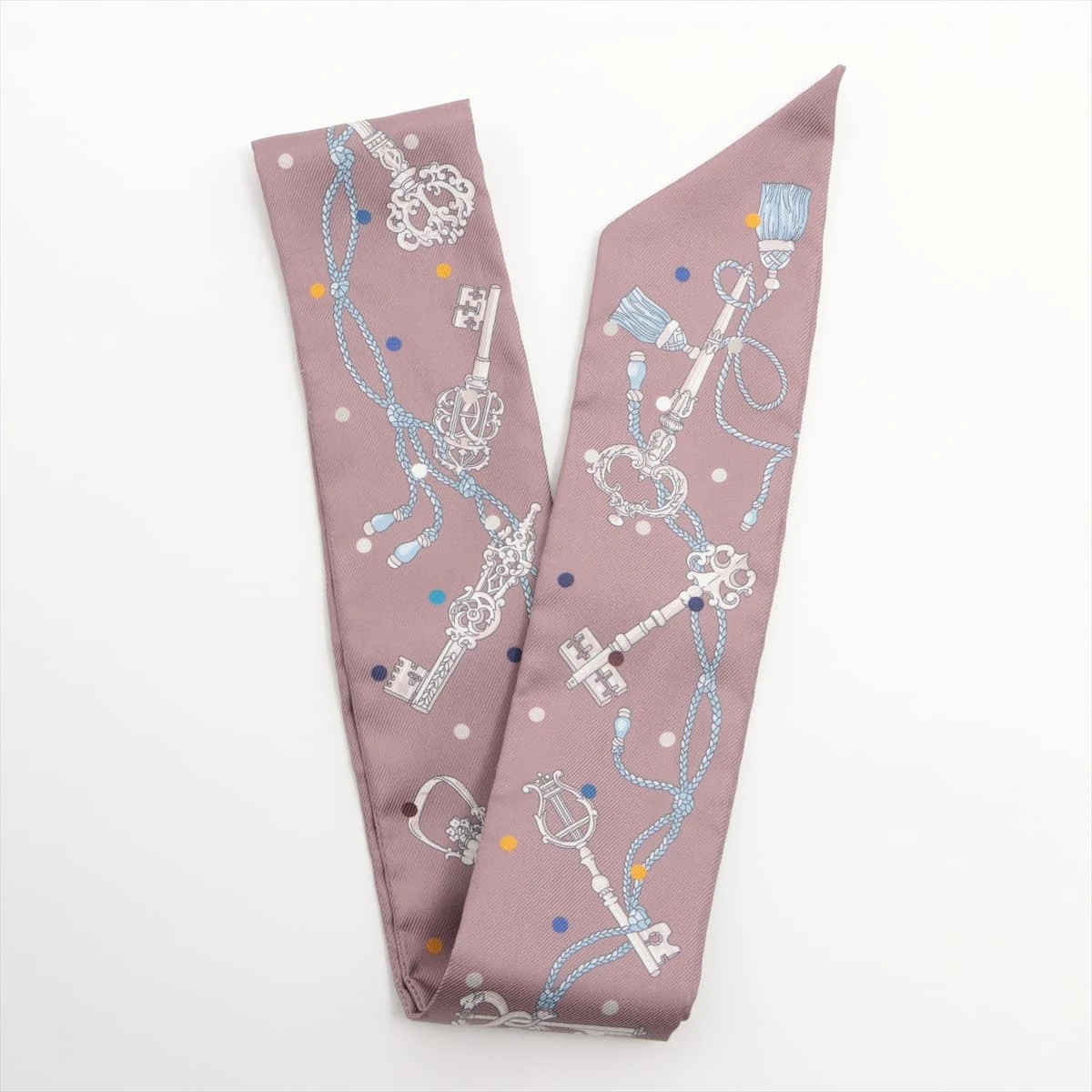 エルメス ツイリー Les Cles a Pois スカーフ シルク A1772644