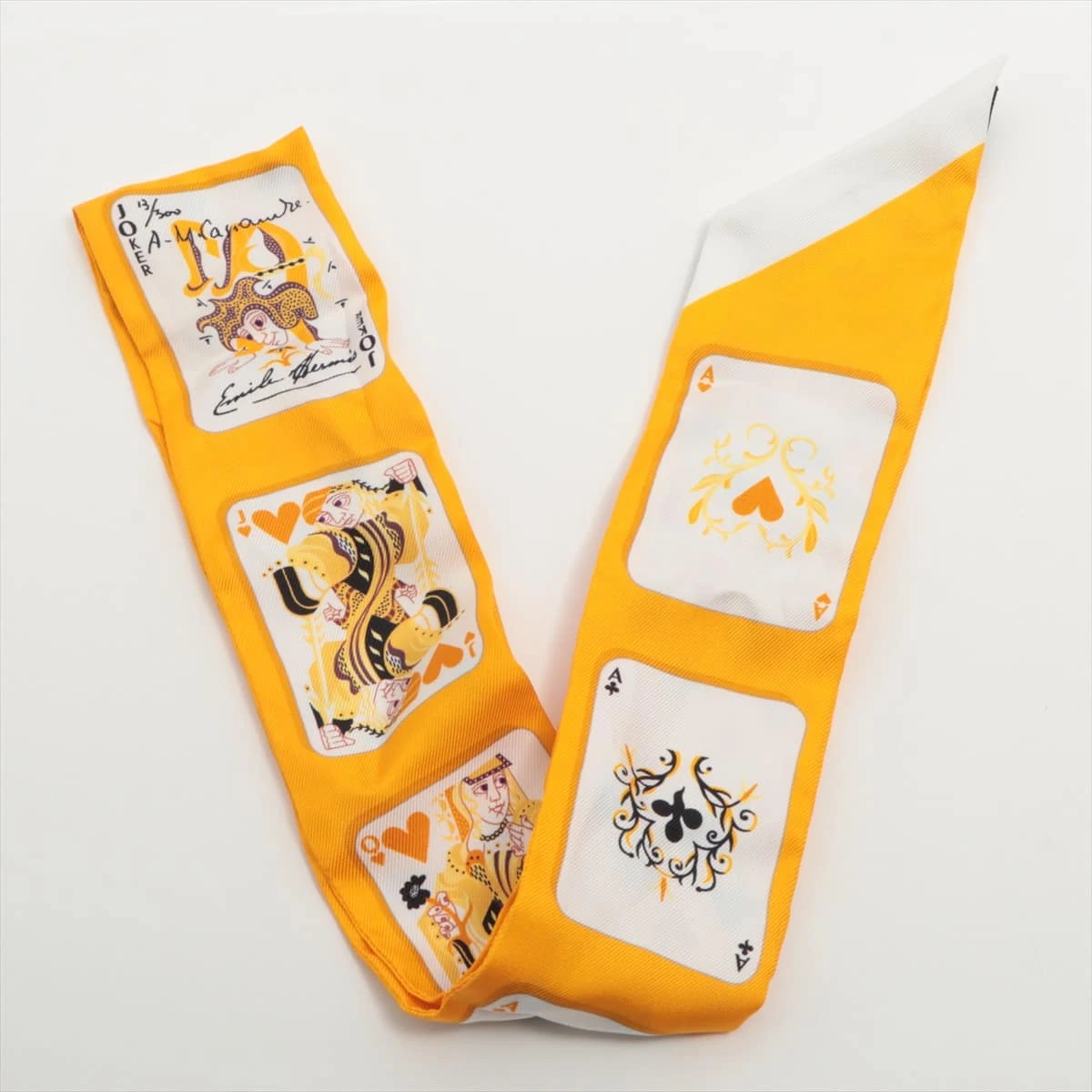 エルメス ツイリー Jeu De Cartes スカーフ シルク イエロー A1781669 