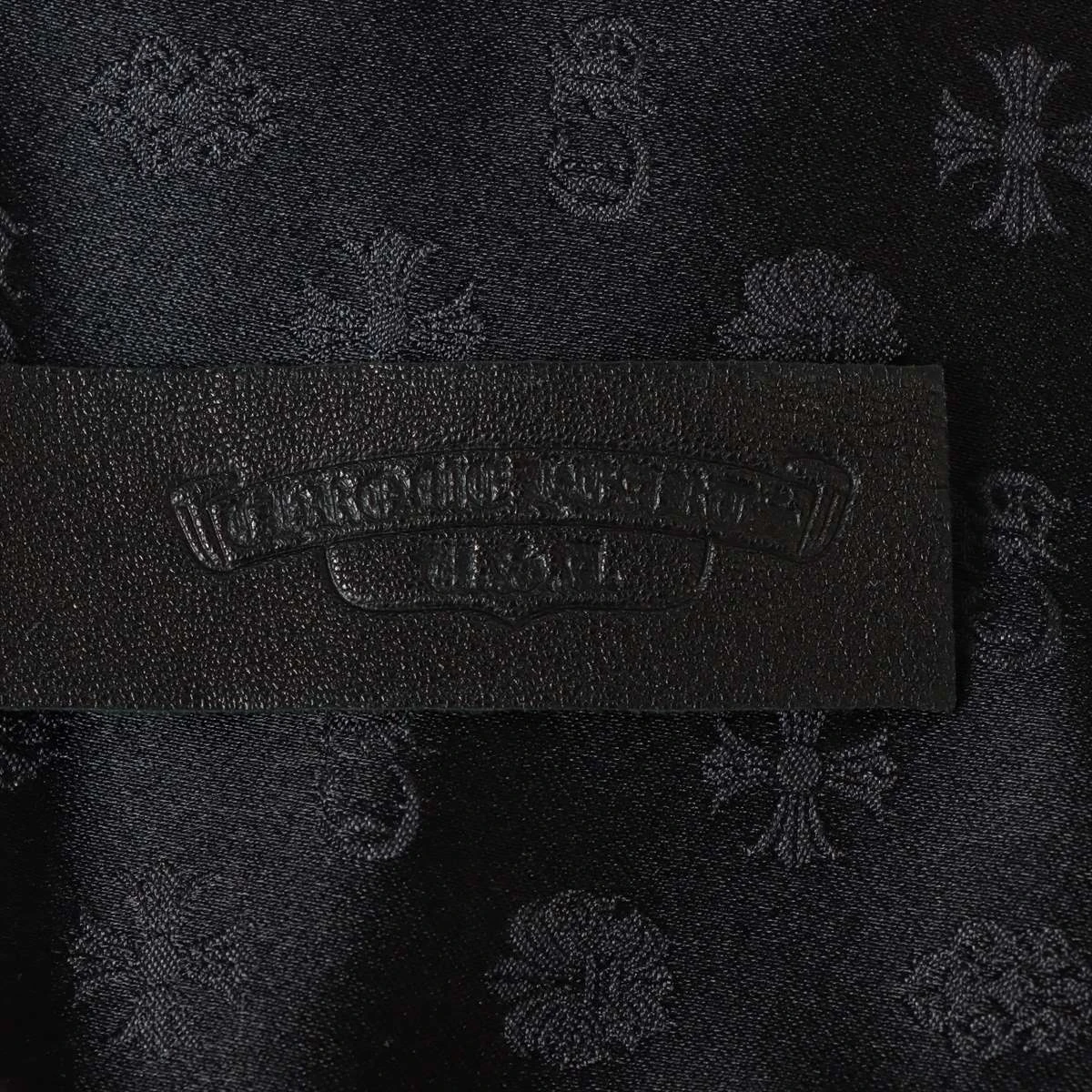 クロムハーツ モッズコート ナイロン L ブラック ラムレザー