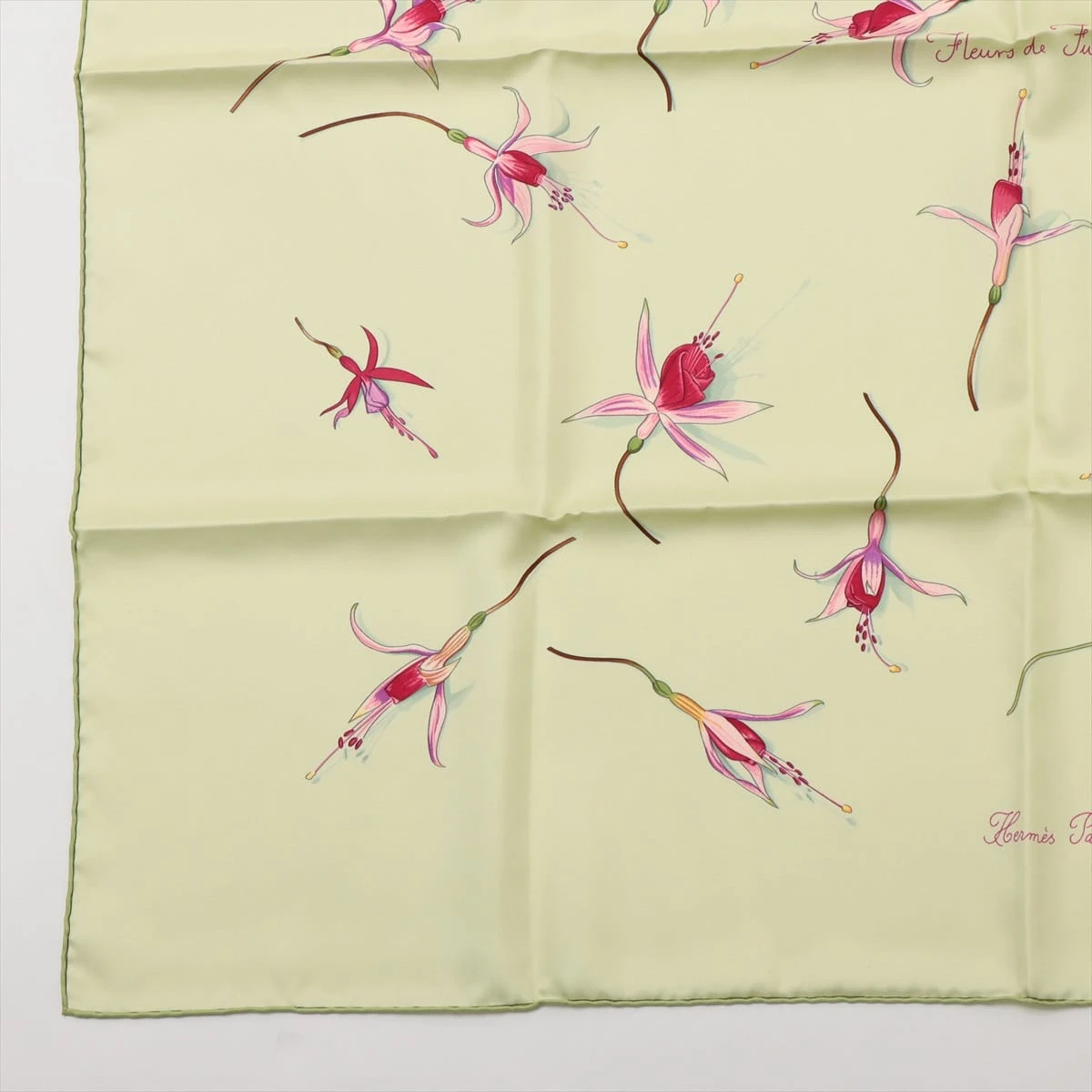 エルメス カレ90 Fleurs De Fuchsia フクシャの花 スカーフ シルク