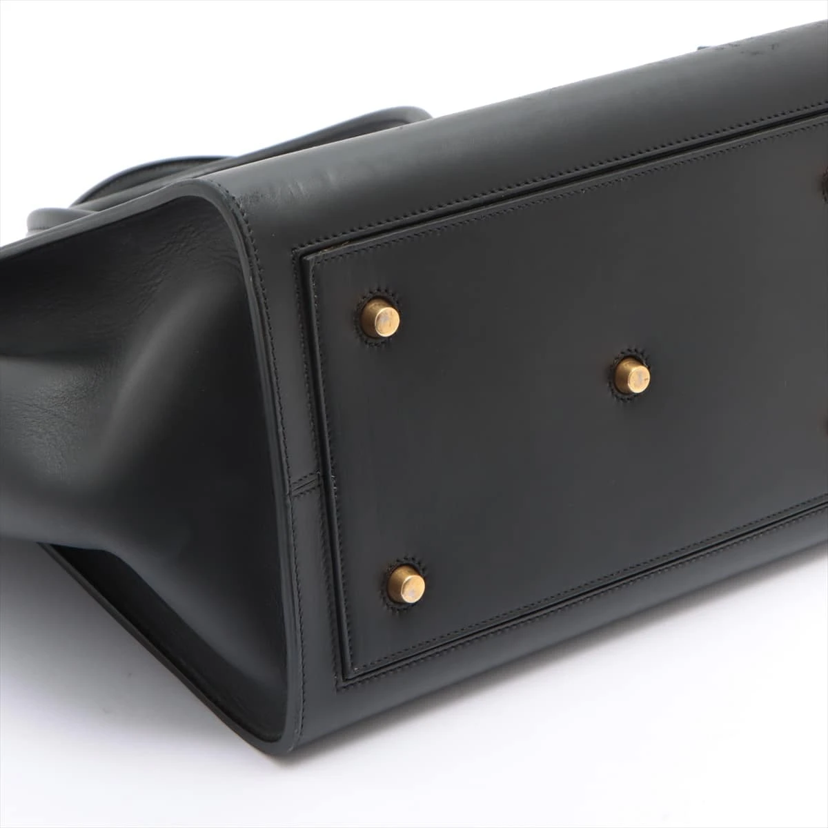 セリーヌ タイ レザー ハンドバッグ ブラック RY019388｜中古