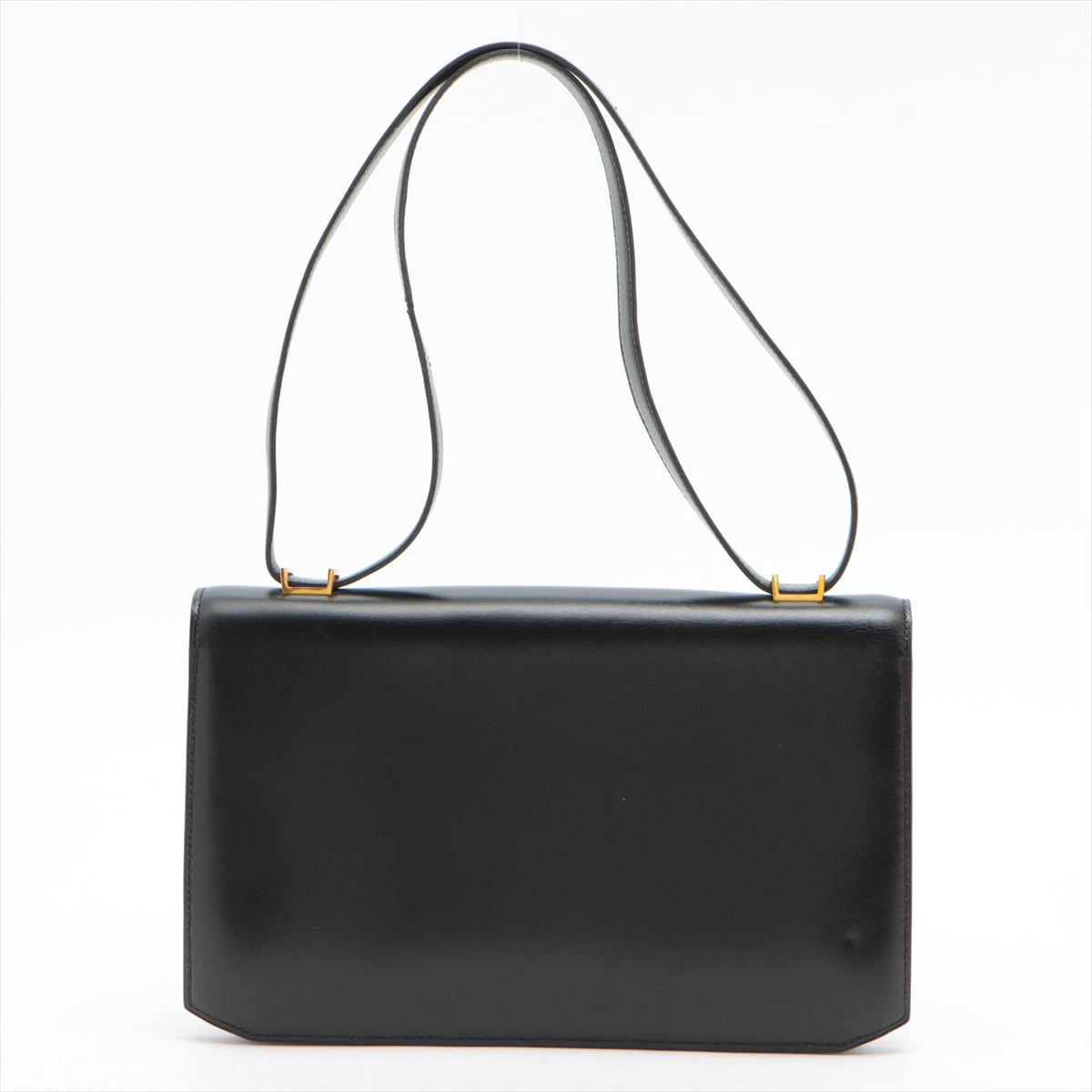 良品✨NANCY&PRIMA ハンドバッグ レザーブラック カデナ ゴールド金具 本革 バッグ ブラック×ゴールド金具本革ハンドバッグ レディース