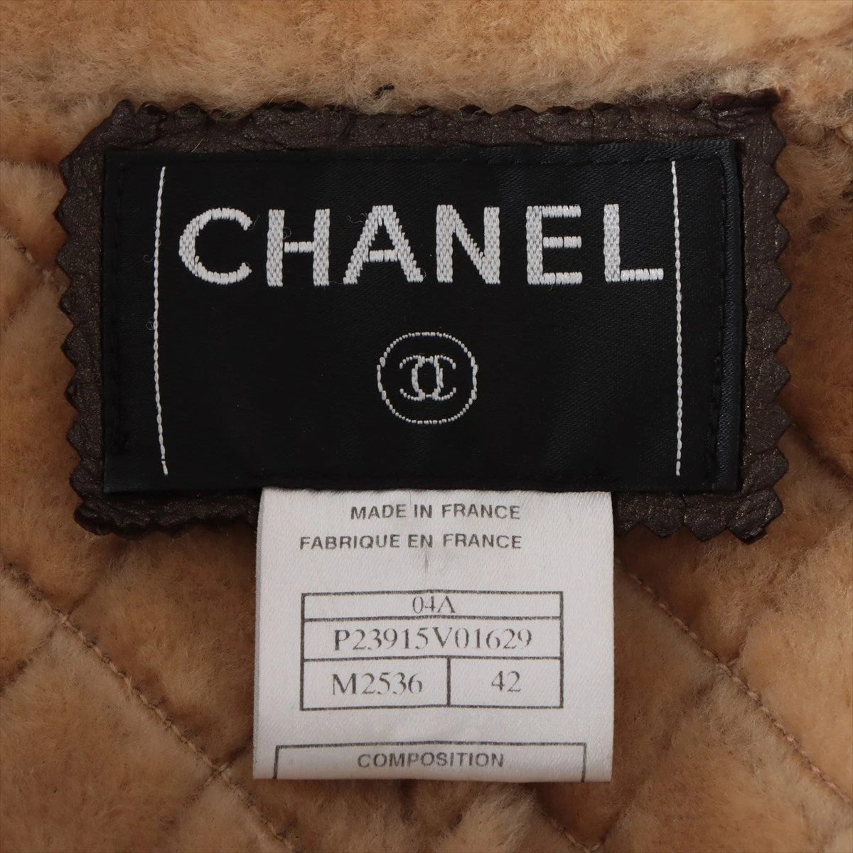 CHANEL シャネル　ブラウン　コート シャネル ココボタン 04A ラムスキン ムートンコート 42