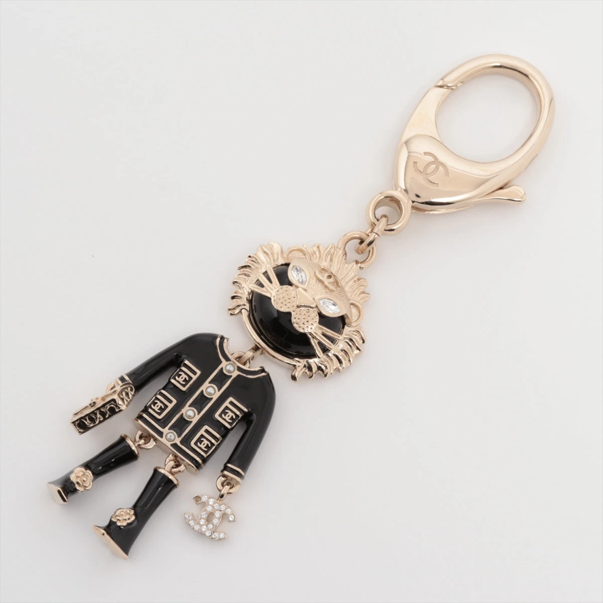 シャネル ココマーク ライオン GP ラインストーン チャーム キーホルダー