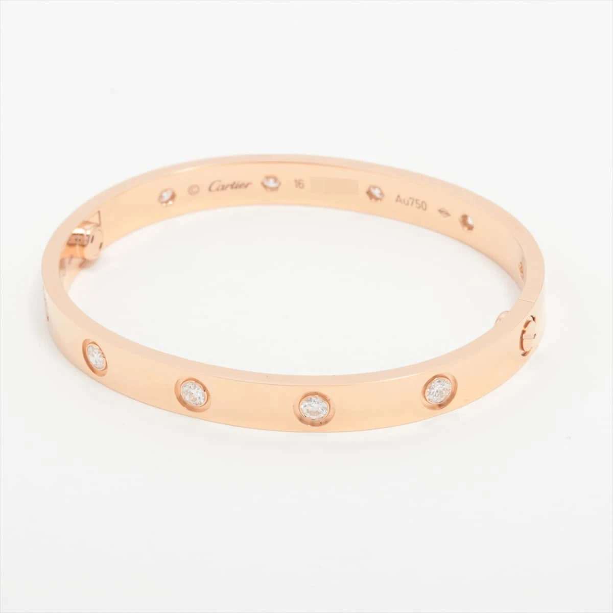 カルティエ ラブ フル ダイヤ ブレスレット 750(PG) 28.5g 16