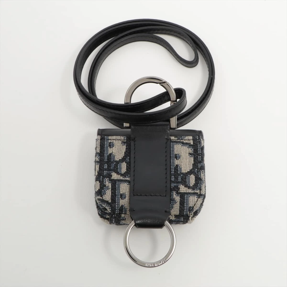 ディオール オブリーク イヤホンケース キャンバス×レザー ブラック