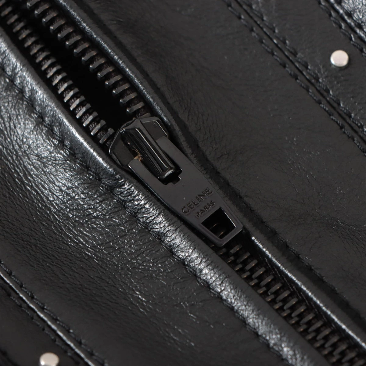 セリーヌ 19SS ラムスキン レザーブルゾン 44 メンズ ブラック エディ