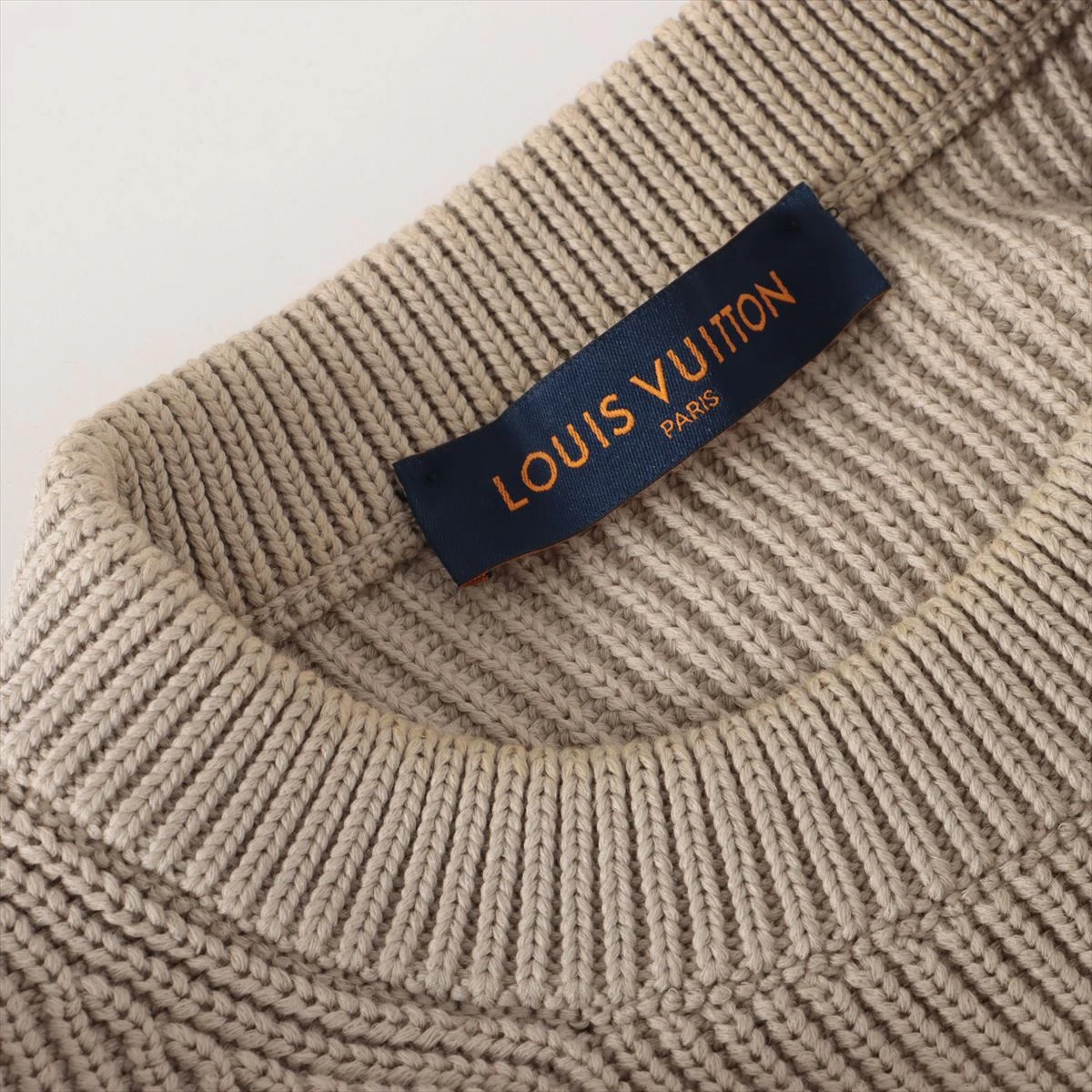 ヴィトン 21AW コットン×ポリエステル ニット L メンズ ベージュ 