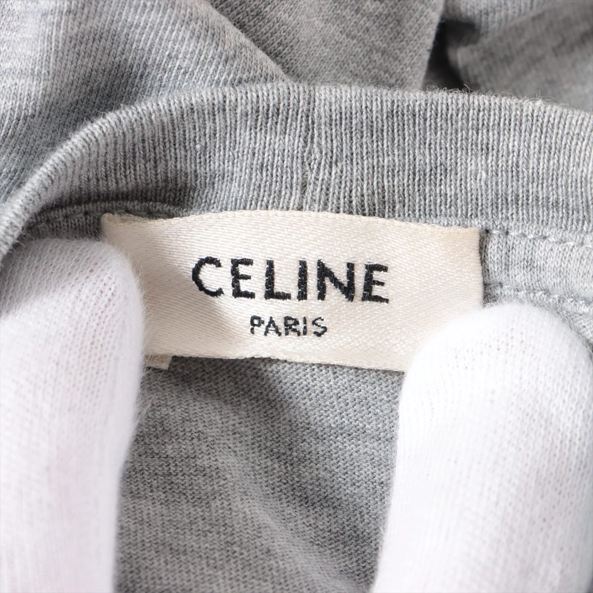 CELINE セリーヌ　スカート　グレー　地球ロゴ セリーヌ コットン Tシャツ M レディース グレー 2X314793I