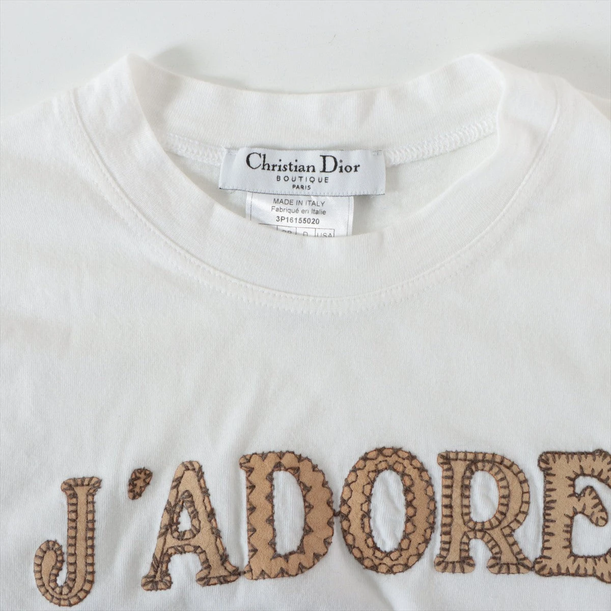 A15085 クリスチャンディオール　J'ADIOR インサイドアウトT 白S J'Adior 8 T-Shirt White Cotton and Linen Jersey | DIOR