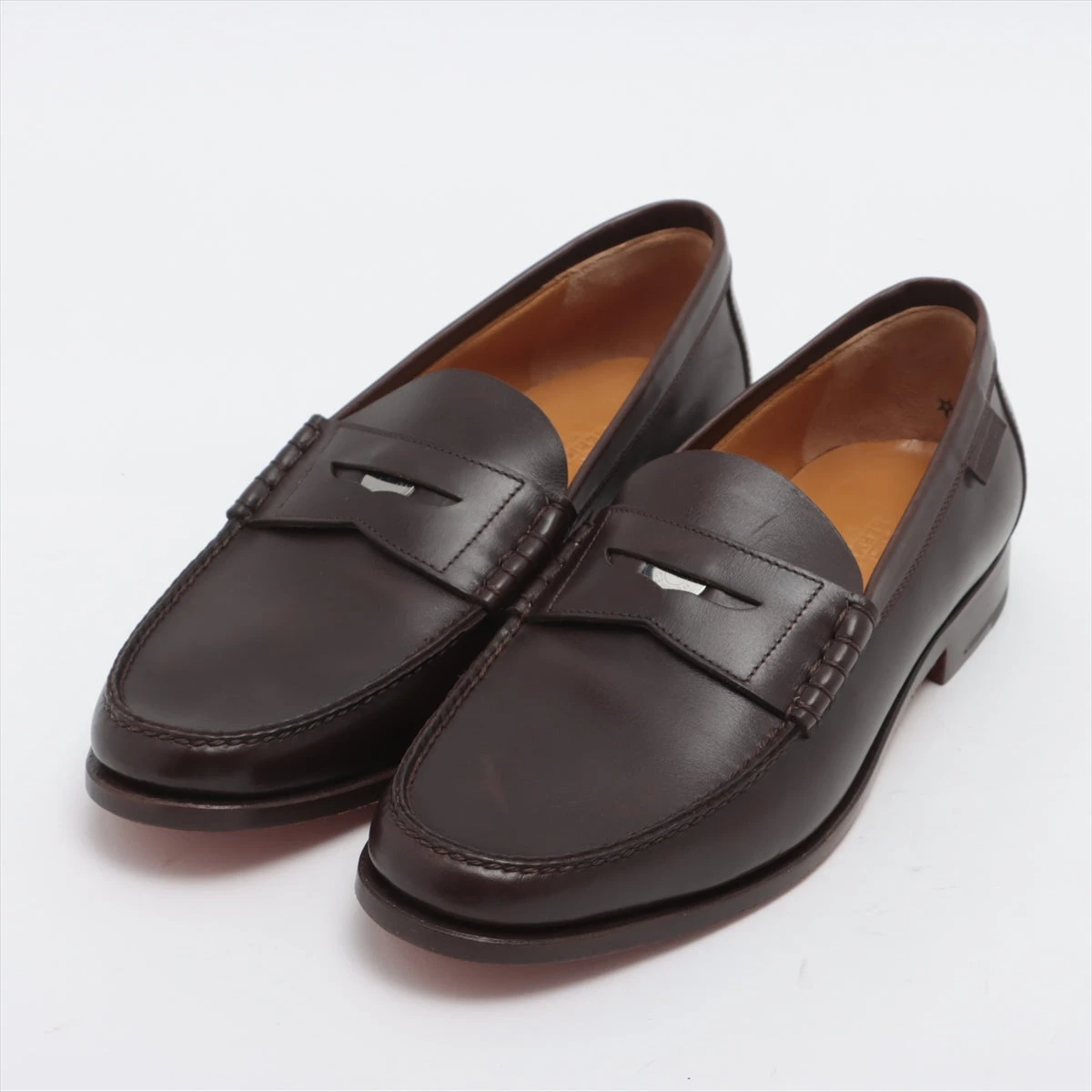 ダークブラウン レザー ローファー　エルメス41 HERMES - 3/ まだ美品 HERMES エルメス メンズ ローファー